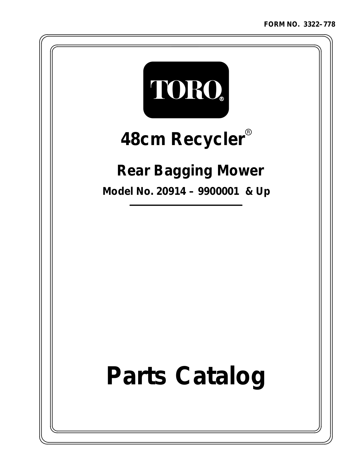 Toro 20914 Parts Catalogue