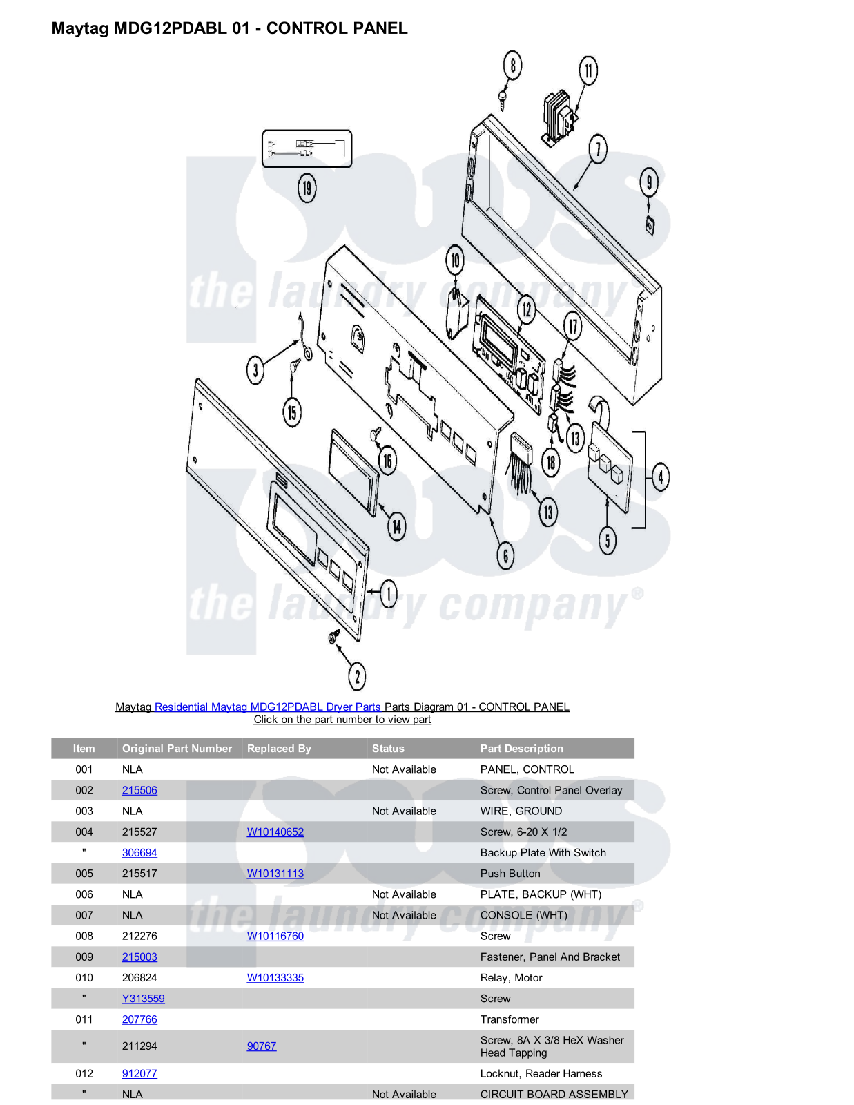 Maytag MDG12PDABL Parts Diagram