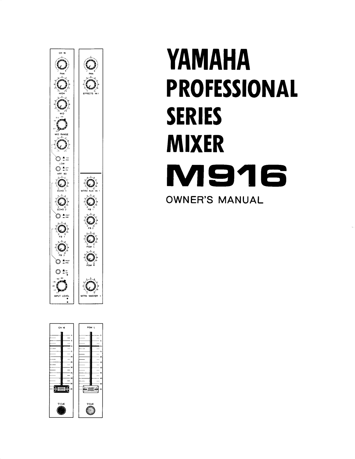 Yamaha M916 User Manual