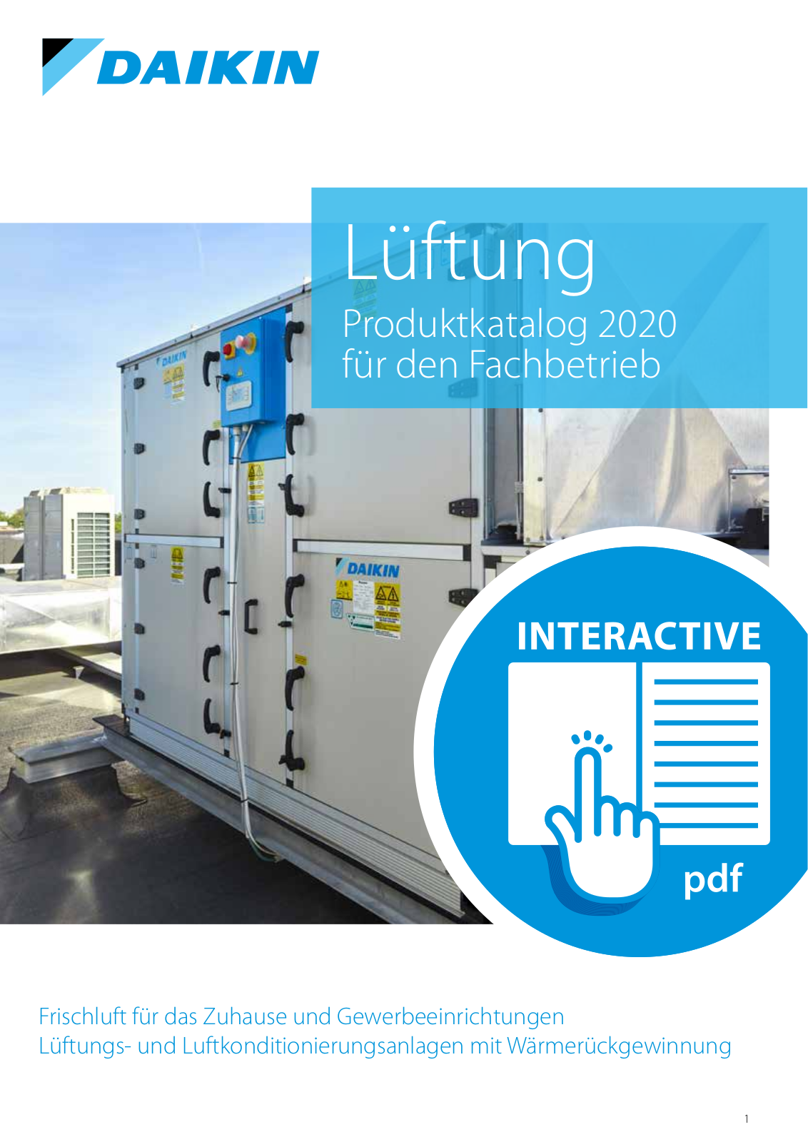 Daikin Ventilation Product catalogue 2020 for professionals