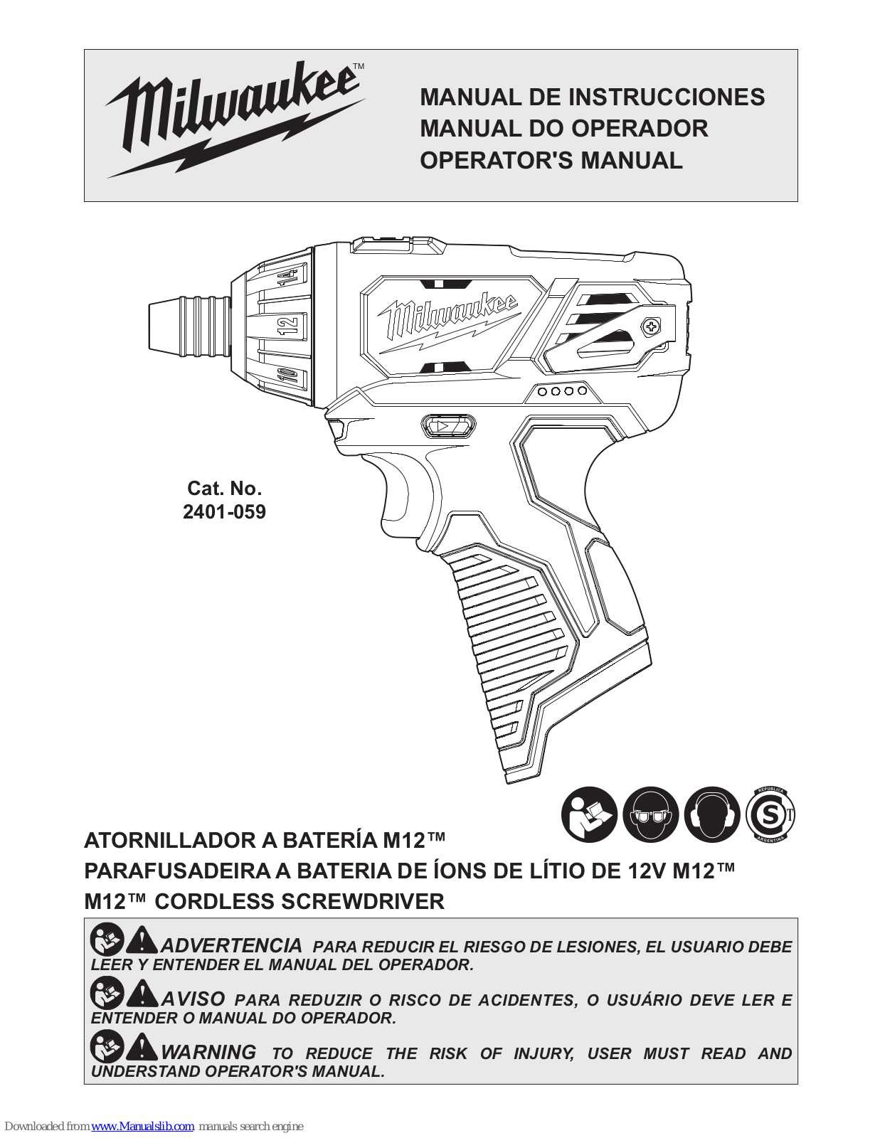 Milwaukee 2401-059 Operator's Manual