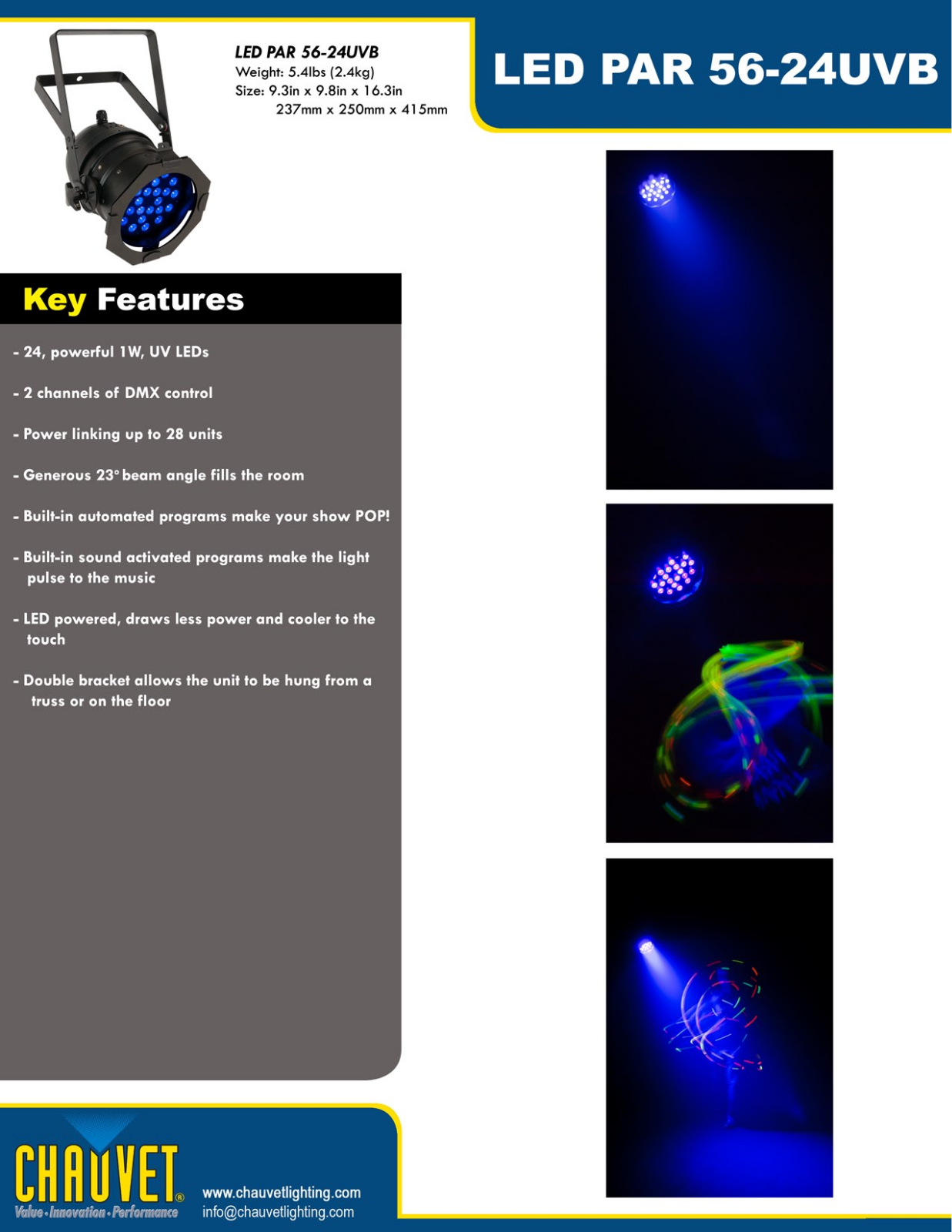 Chauvet LED PAR 56-24UVB User Manual