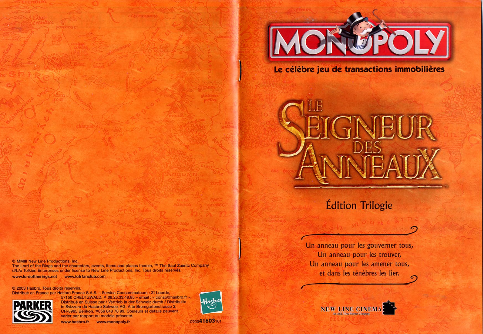 HASBRO MONOPOLY SEIGNEUR DES ANNEAUX User Manual