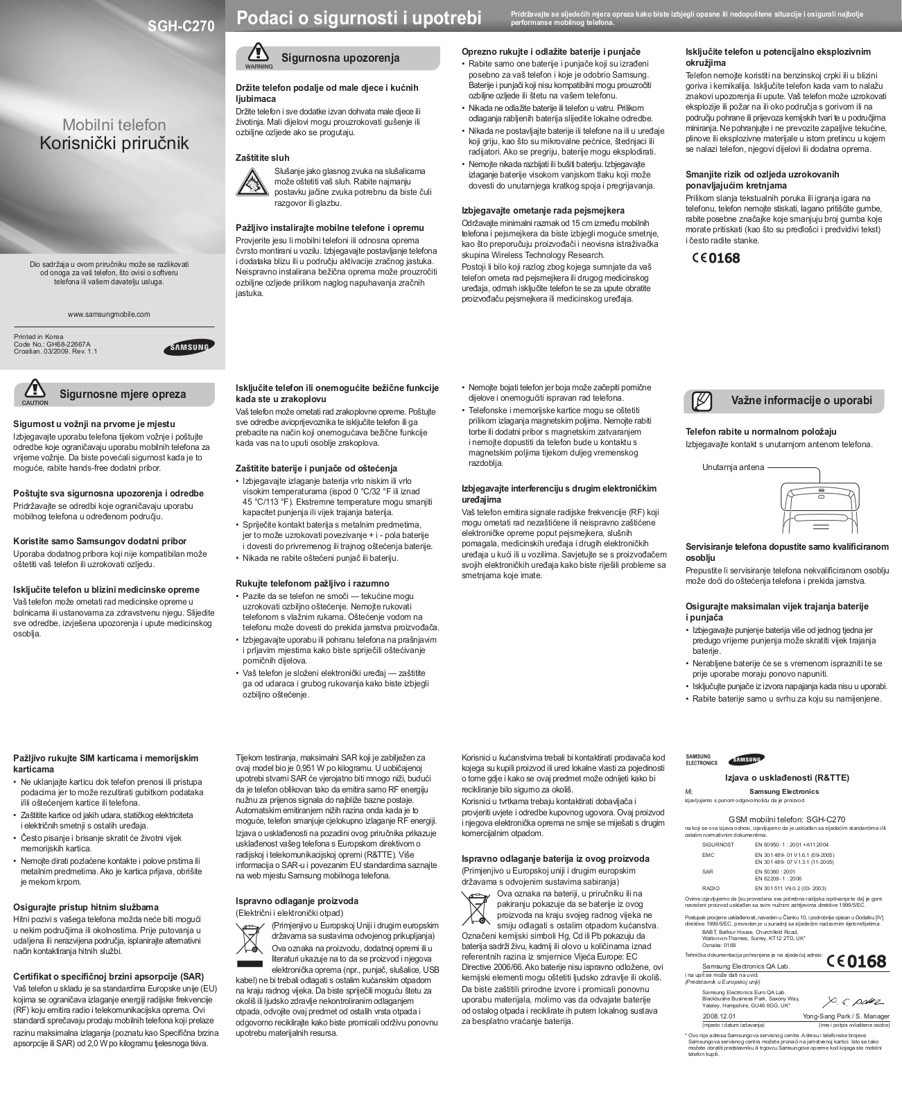 Samsung SGH-C270 User Manual