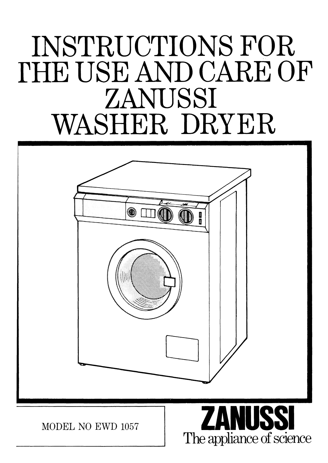 Zanussi EWD1057 User Manual