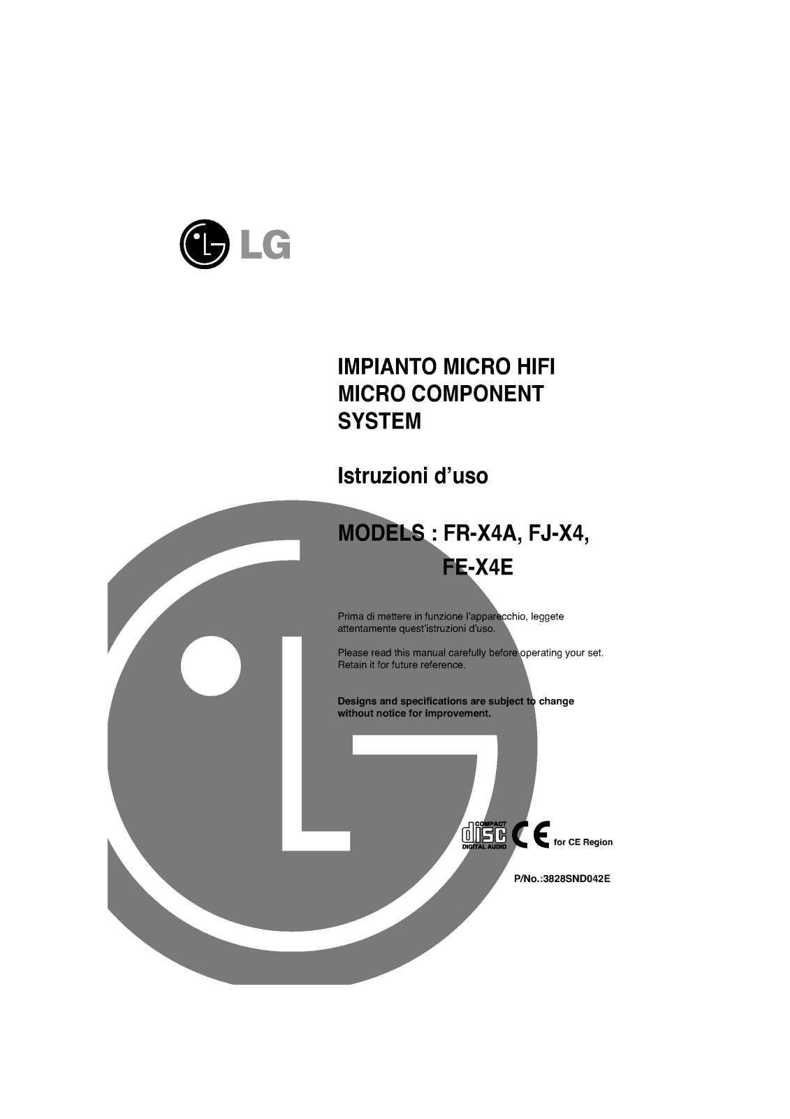 Lg FJ-X4, FR-X4A, FR-X4E User Manual