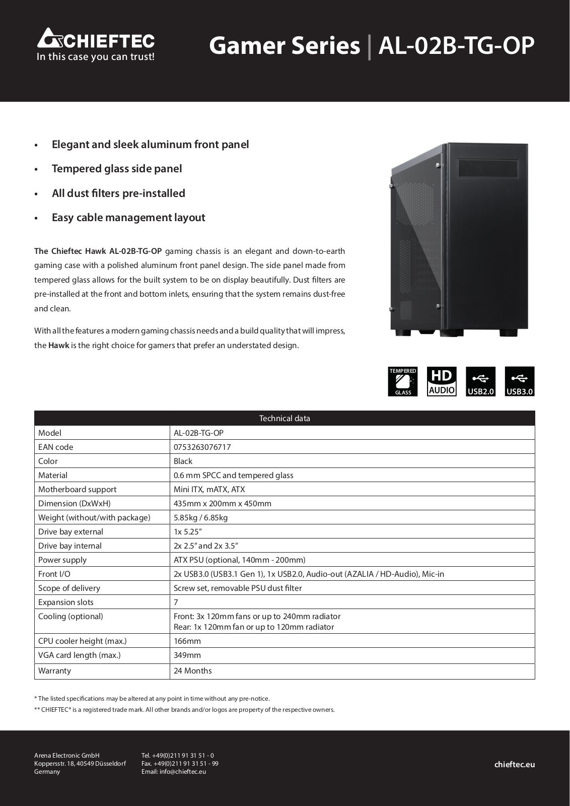 Chieftec AL-02B-TG-OP User Manual