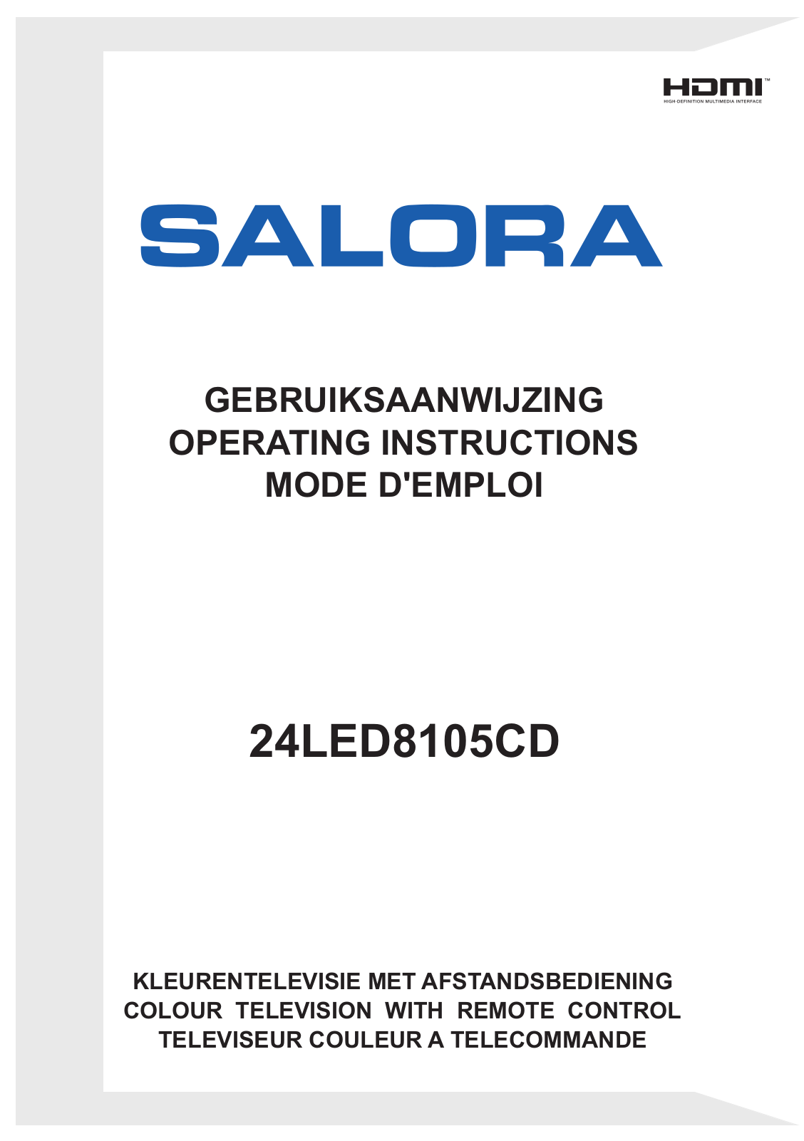 Salora 24LED8105CD Instruction Manual