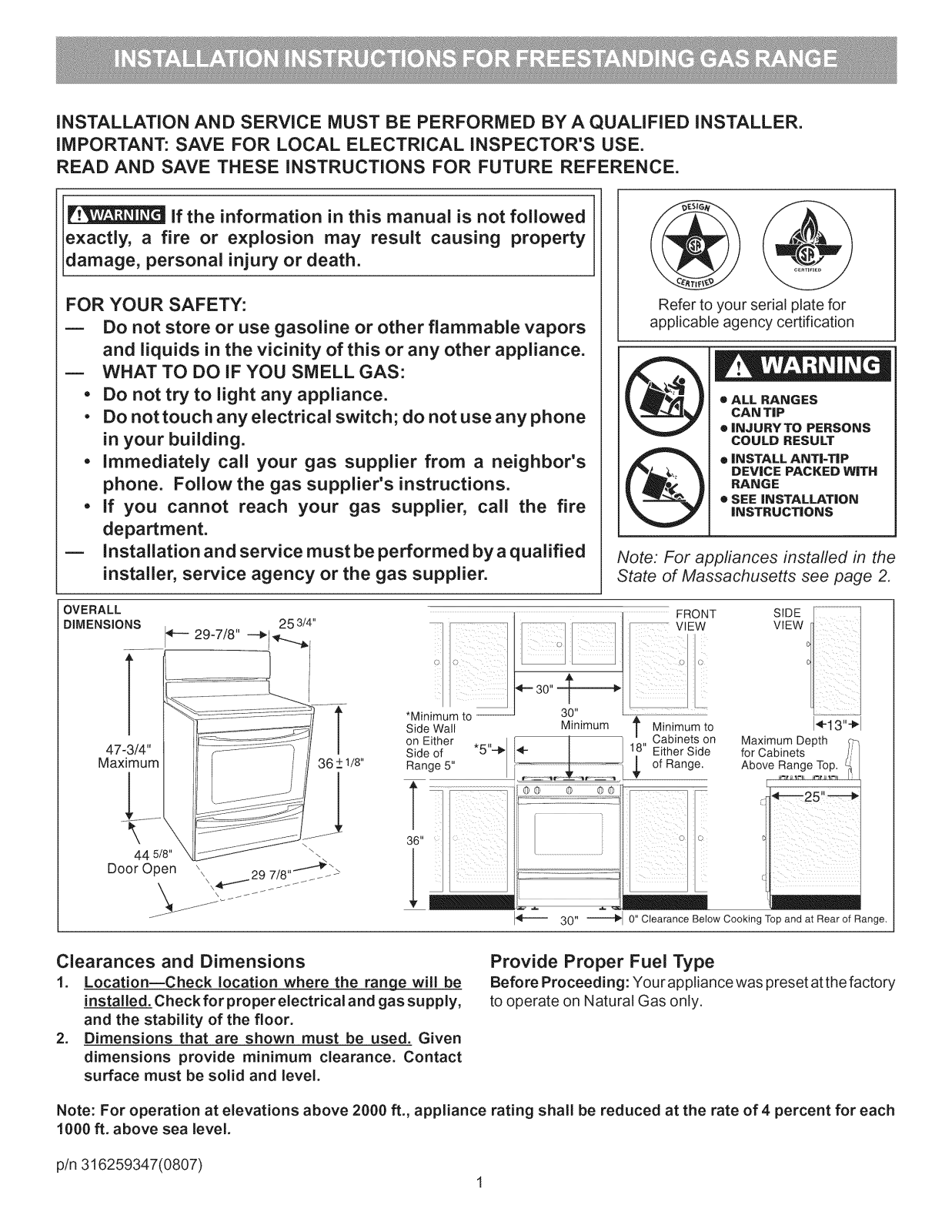 Kenmore Elite 79077543804, 79077543805, 79077543806, 79077543801, 79077543802 Installation Guide - ManualMachine.com