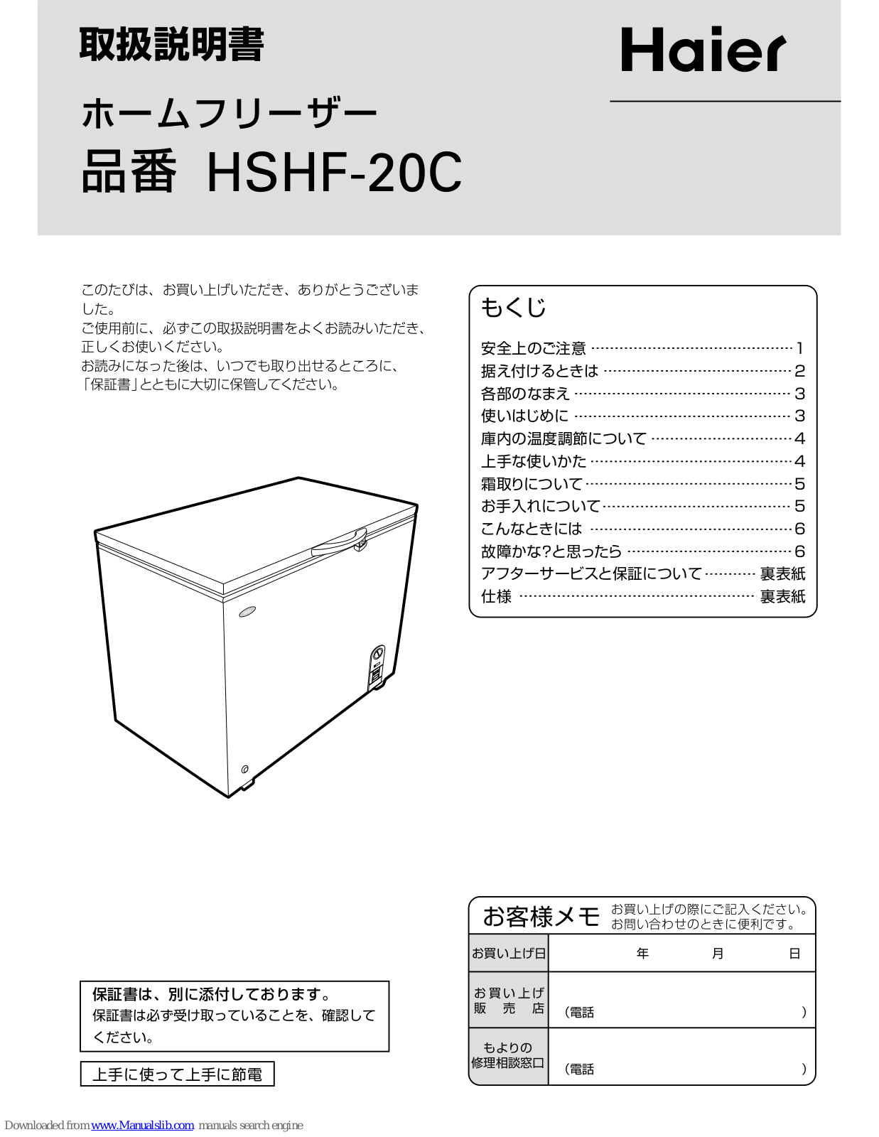 Haier HSHF-20C User Manual