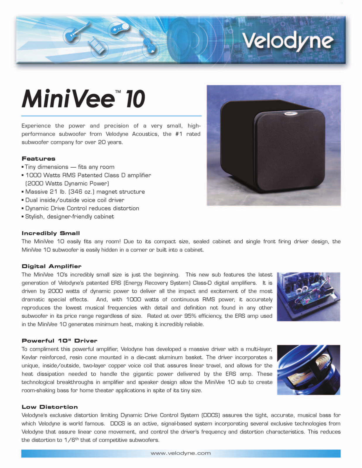 Velodyne Acoustics MINIVEE 10 User Manual