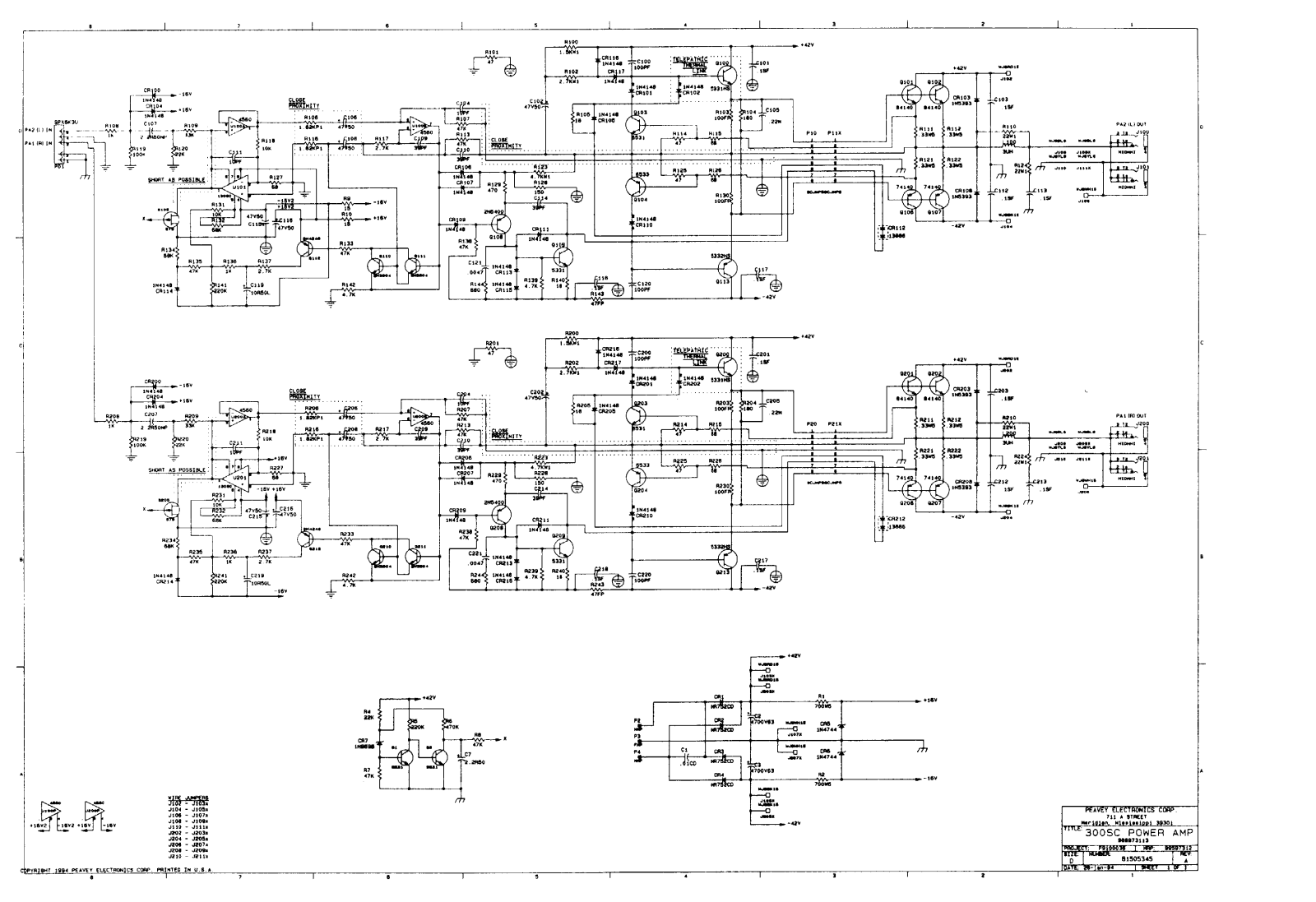 Peavey Electronics XR-680-E Schematic