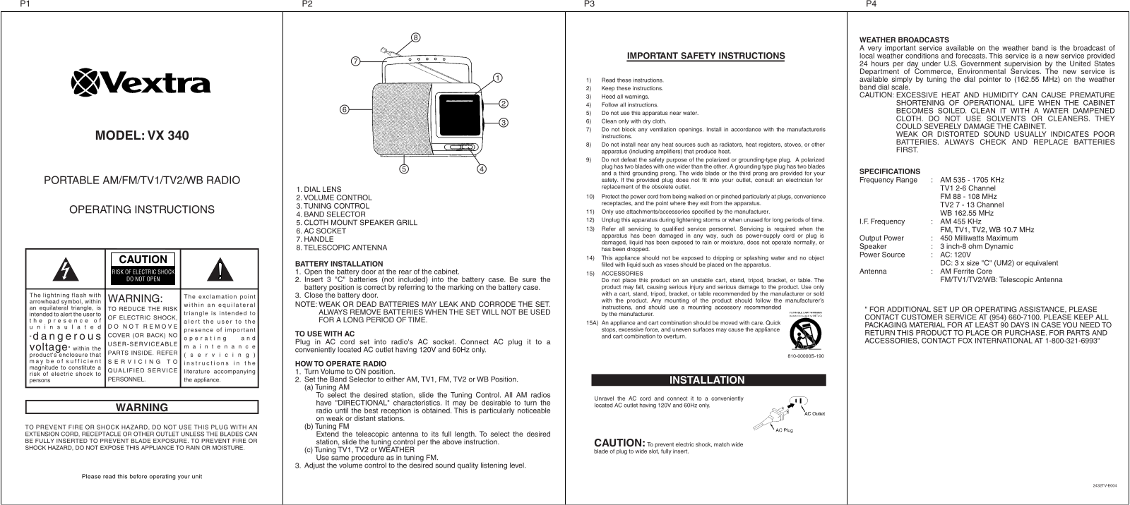 Memorex VX 340 User Manual