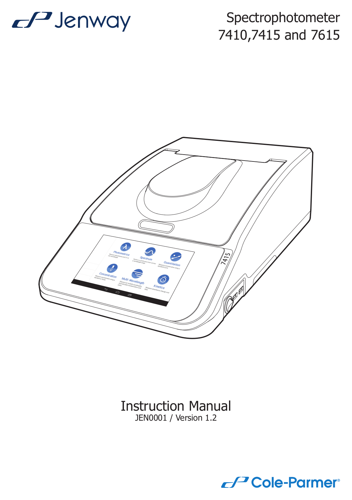 Jenway 7415, 7410, 7410B, 7615, 7415B Instruction Manual