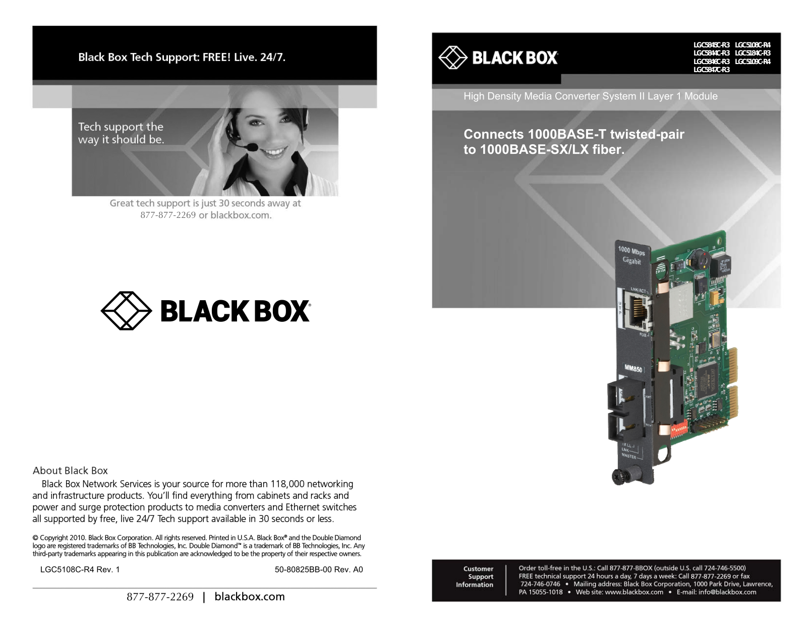 Black Box LGC5845C-R3, LGC5108C-R4, LGC5844C-R3, LGC5184C-R3, LGC5846C-R3 User guide - ManualMachine.com