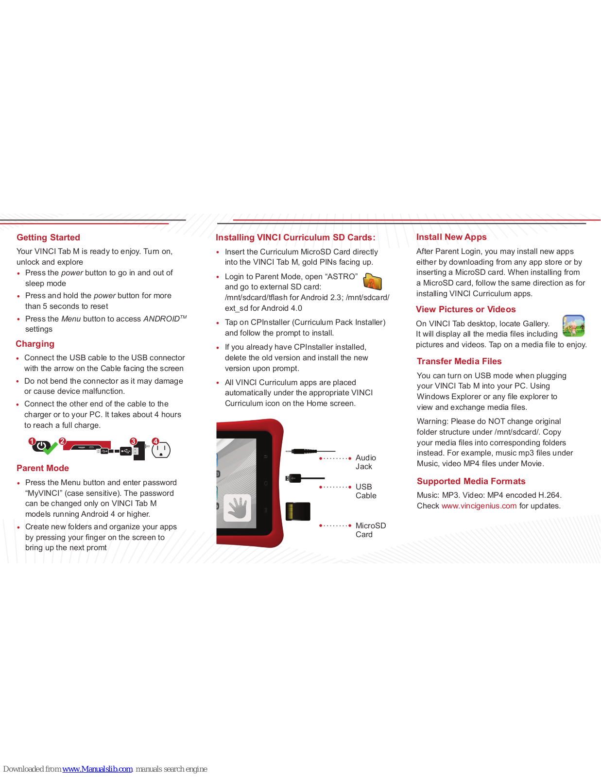 VINCI Tab M Quick Manual