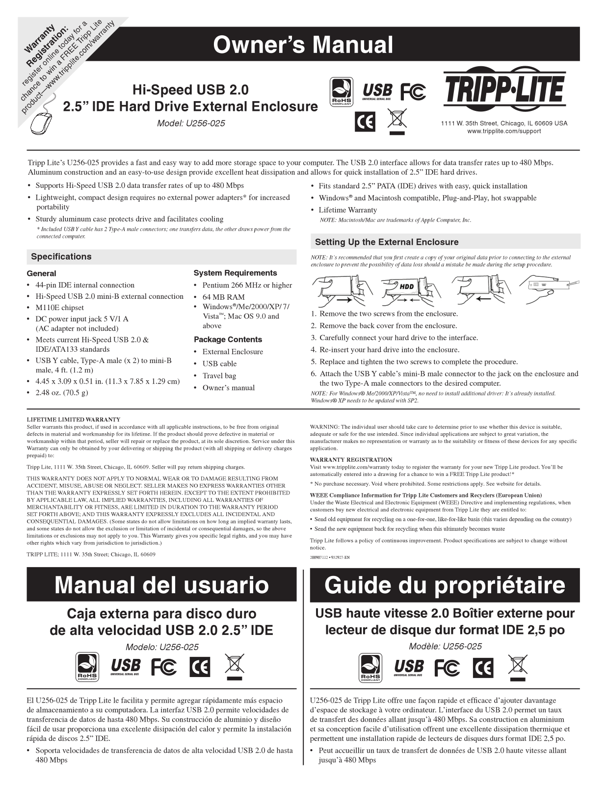 Tripp Lite U256-025 User Manual