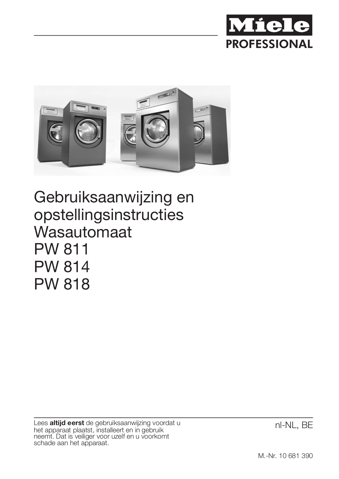 Miele PW 811, PW 814, PW 818 User manual