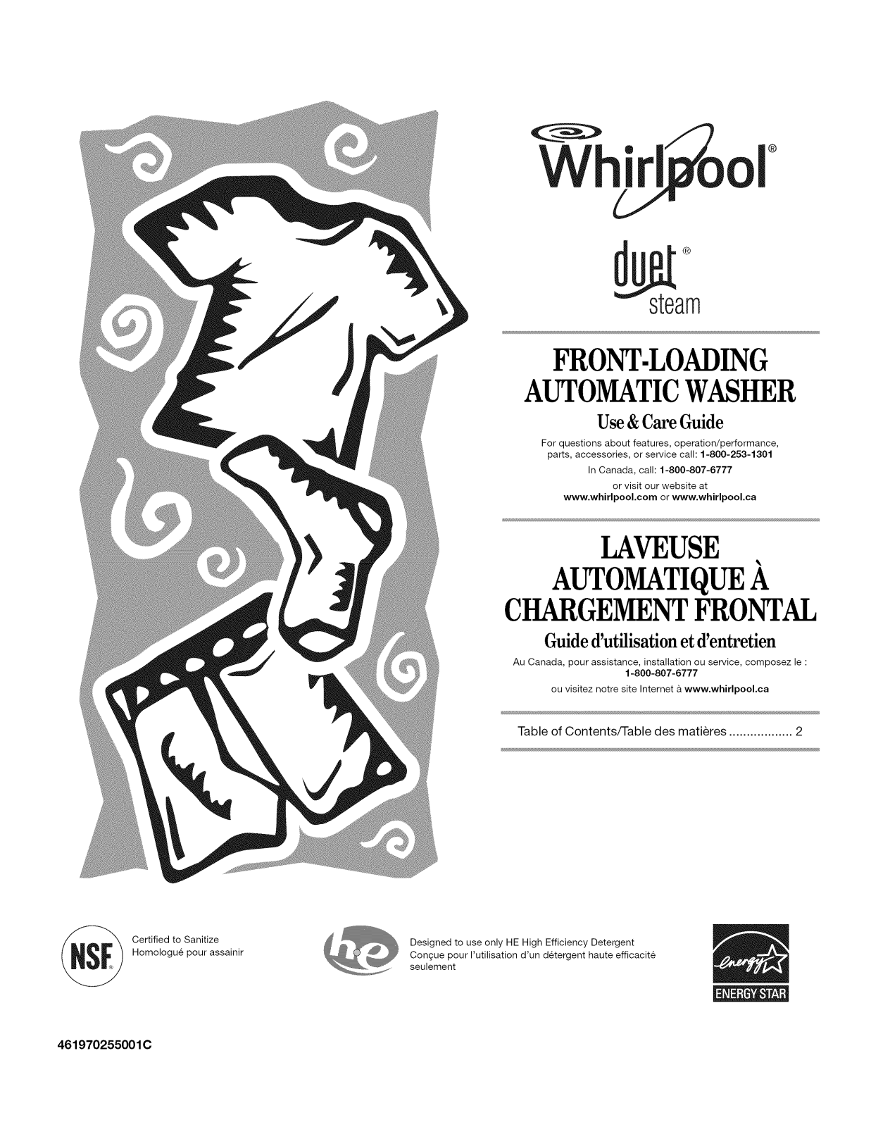 Whirlpool WFW9750WW01, WFW9750WL01, WFW9750WW02, WFW9750WW00, WFW9750WR02 Owner’s Manual