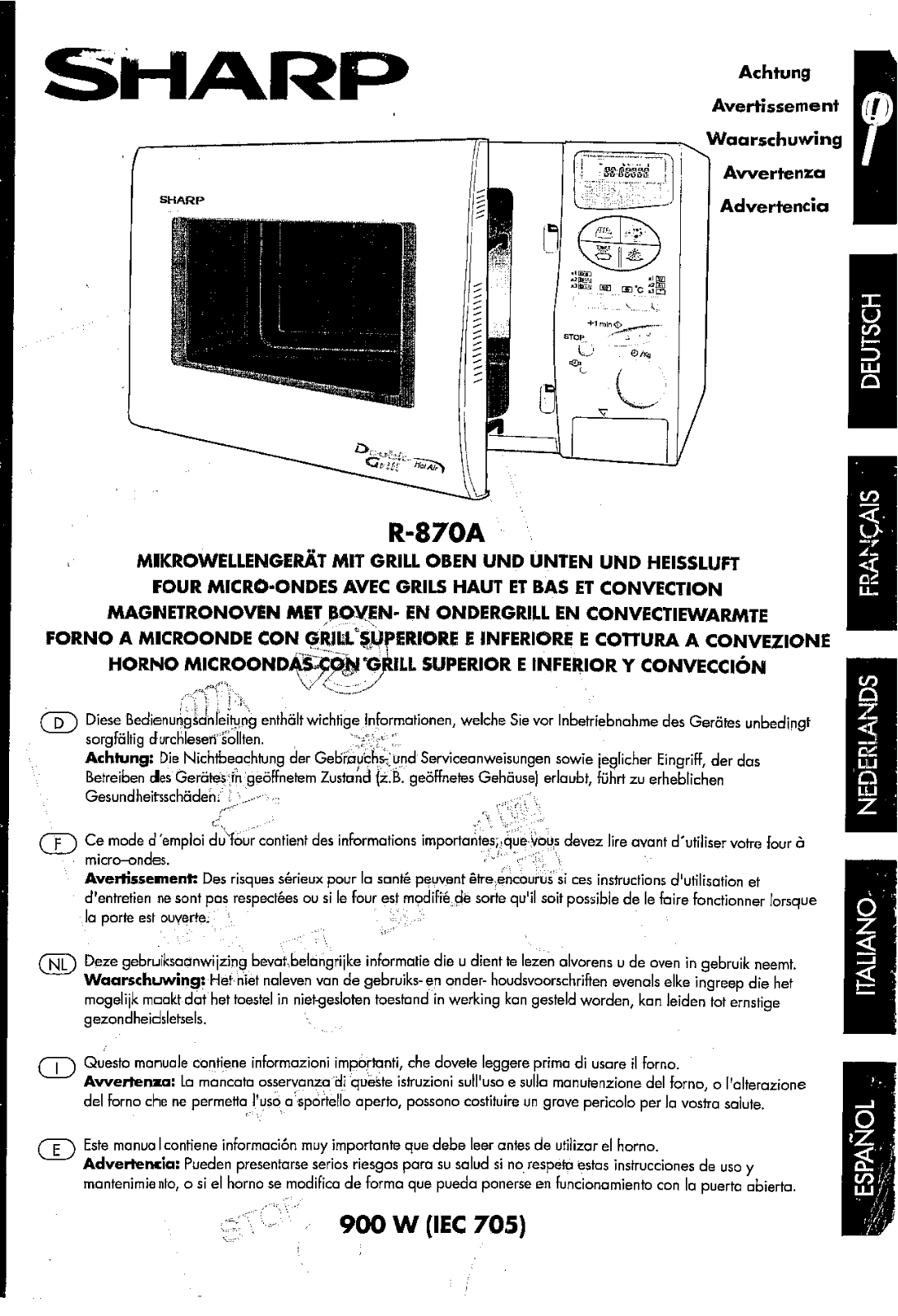 Sharp R-870A User Manual