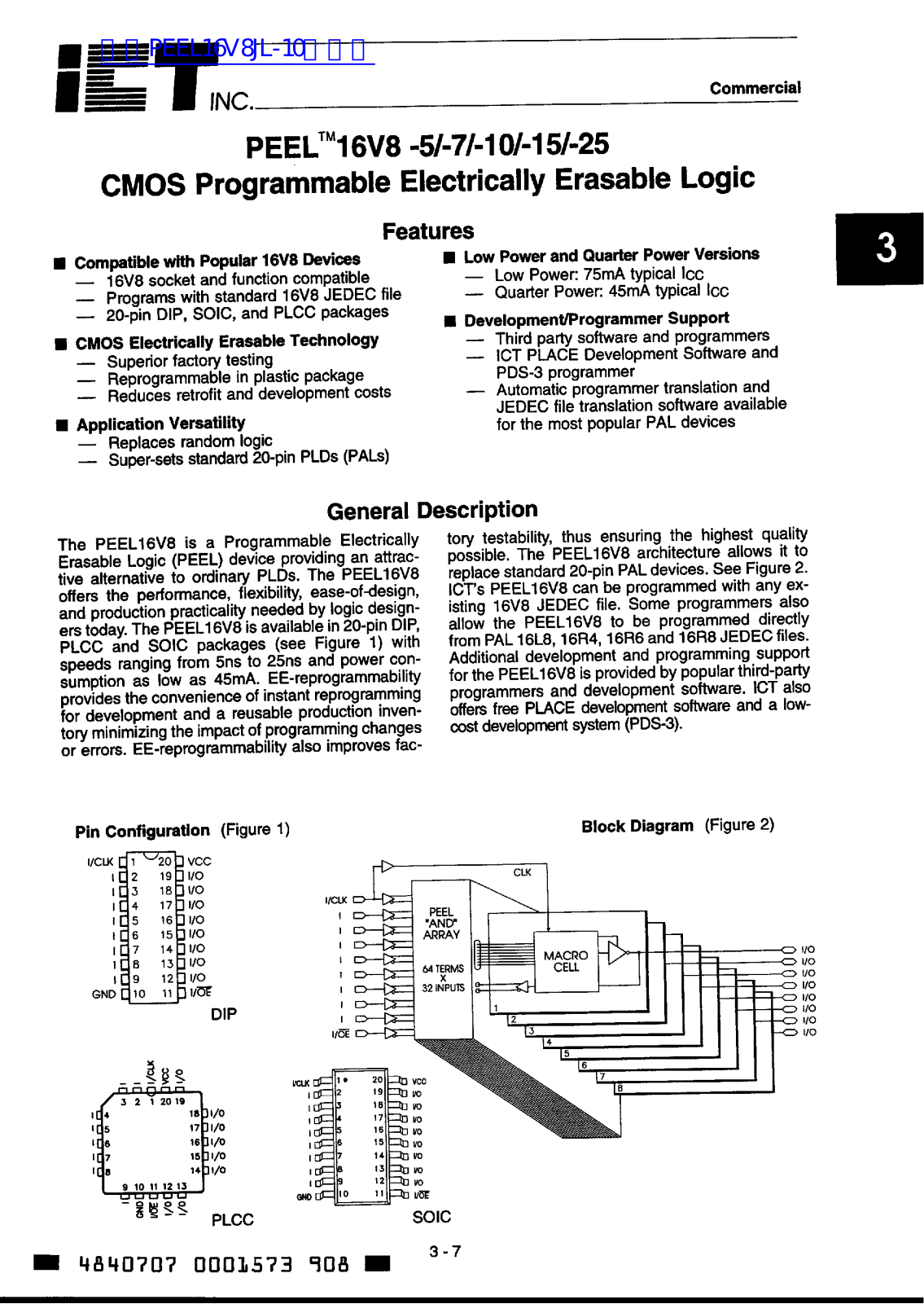 ICT PEEL 16V8 User Manual