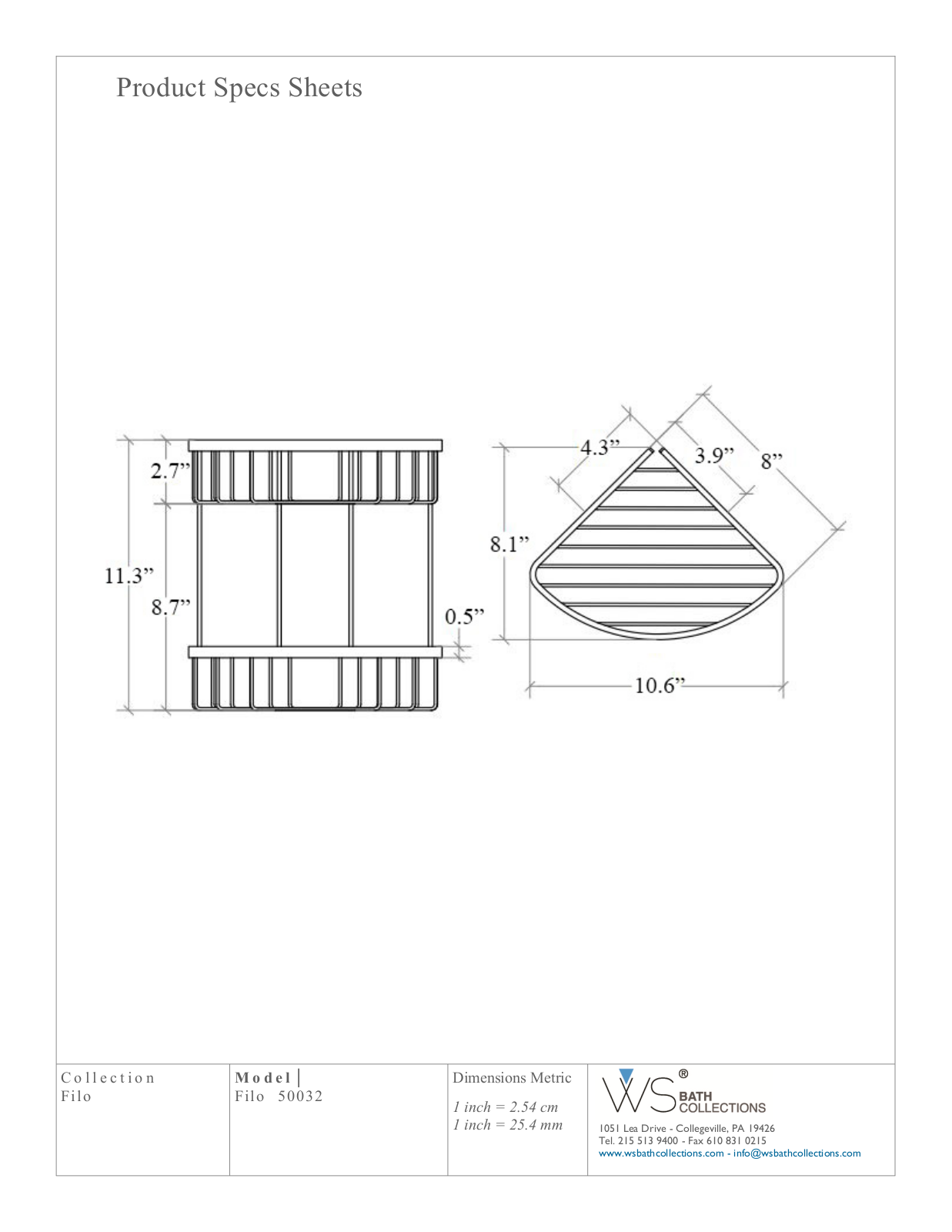 WS Bath Collections WSO1234 Specifications - ManualMachine.com