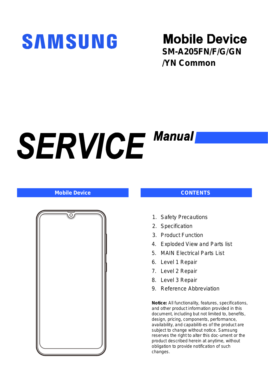 Samsung A20, SM-A205FN Schematics