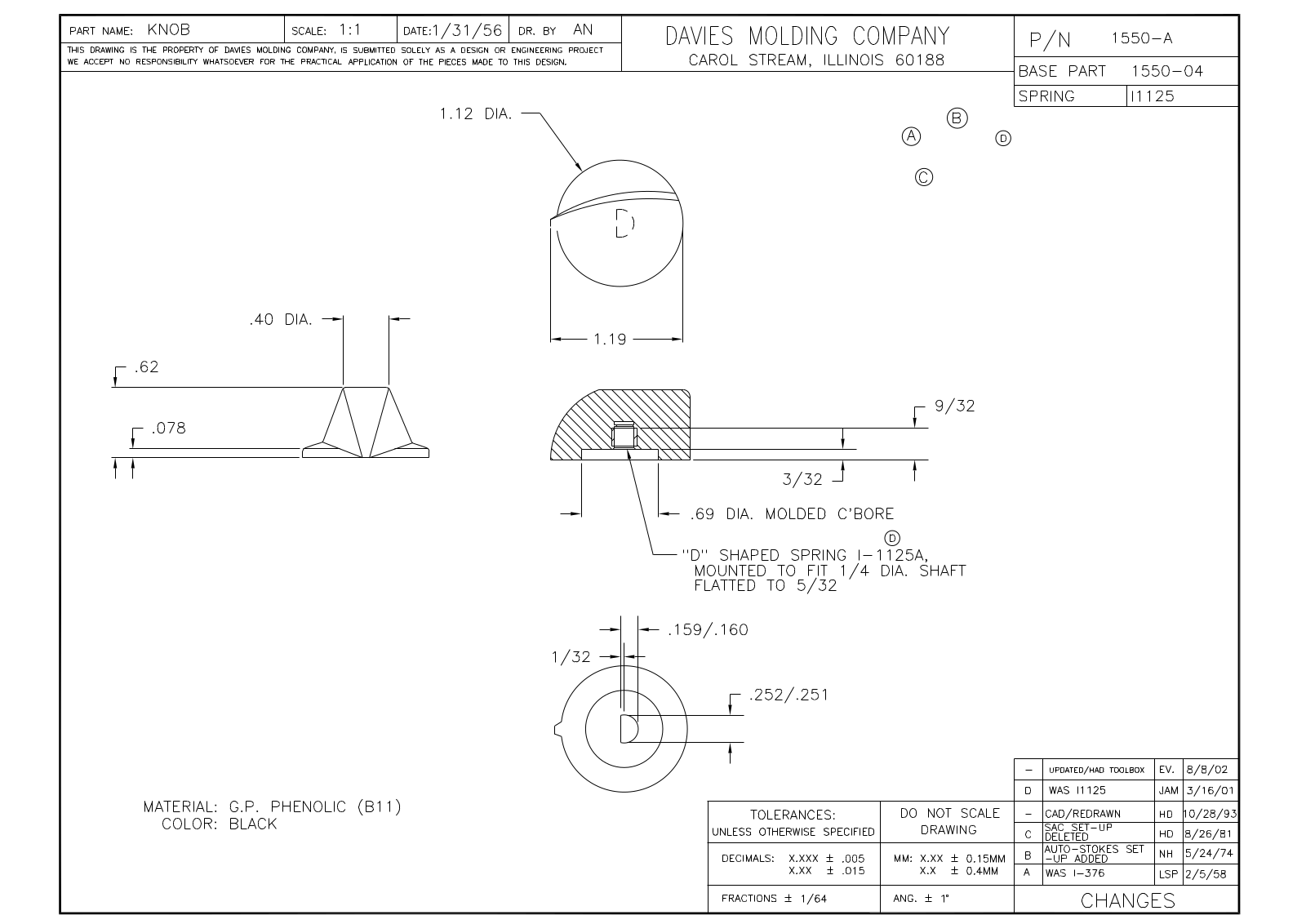 Davies Molding 1550-A Reference Drawing