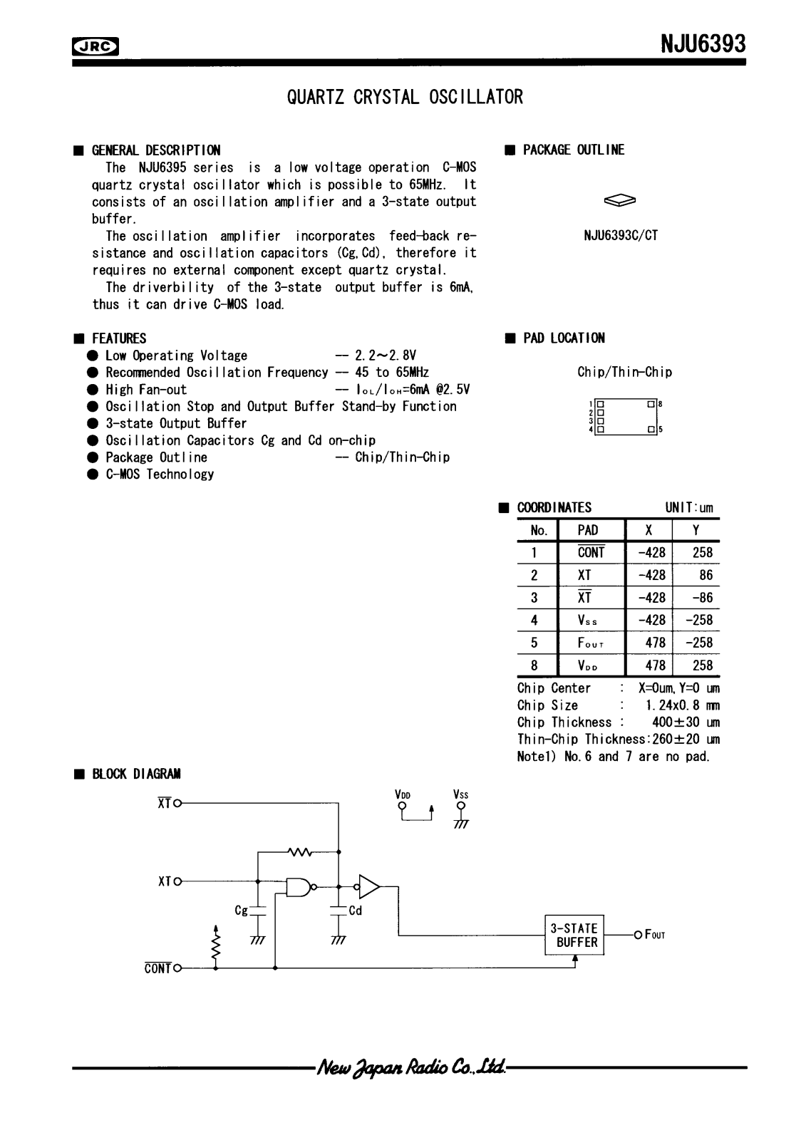 JRC NJU6393CT, NJU6393C Datasheet