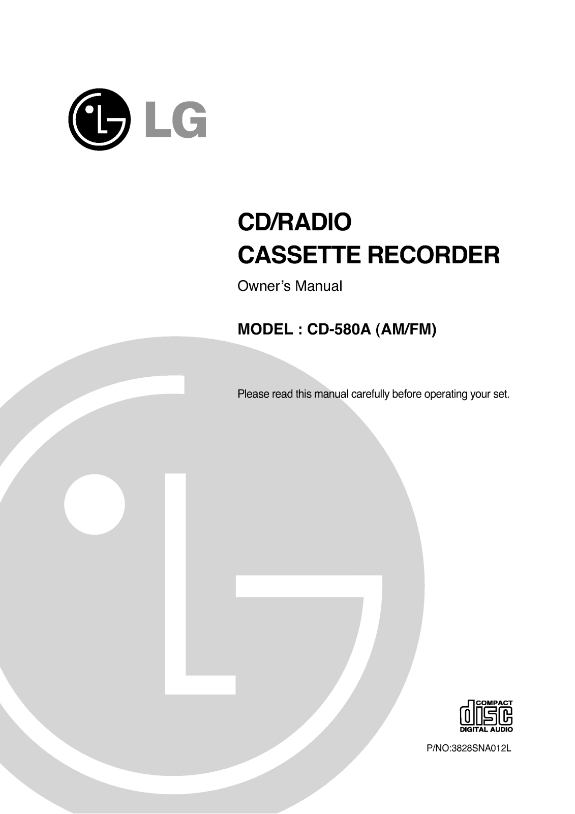 LG CD-580A User Manual
