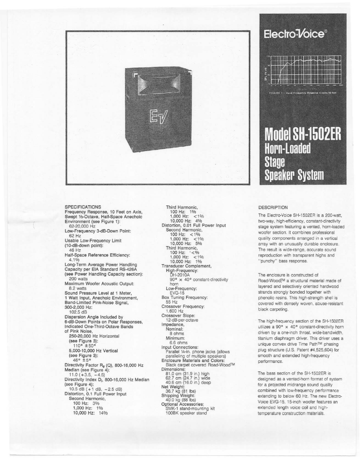 Electro-Voice SH-1502ER User Manual