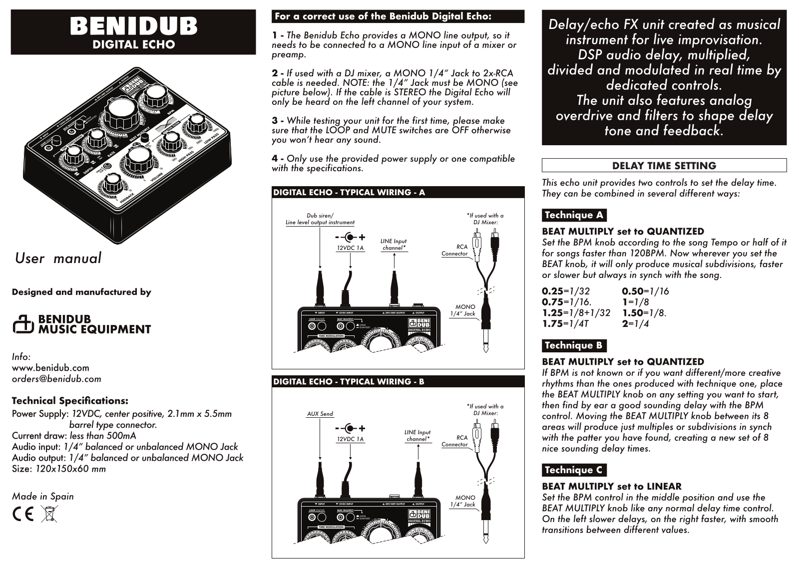 Benidub Digital-Echo User Manual - ManualMachine.com