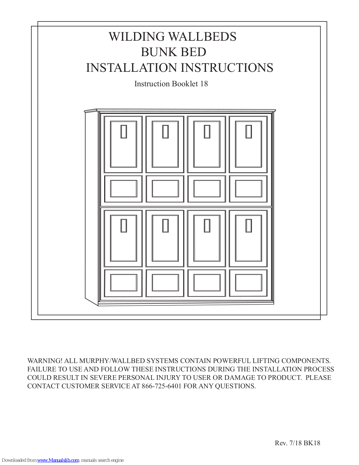 Wilding Wallbeds 18 Installation Instructions