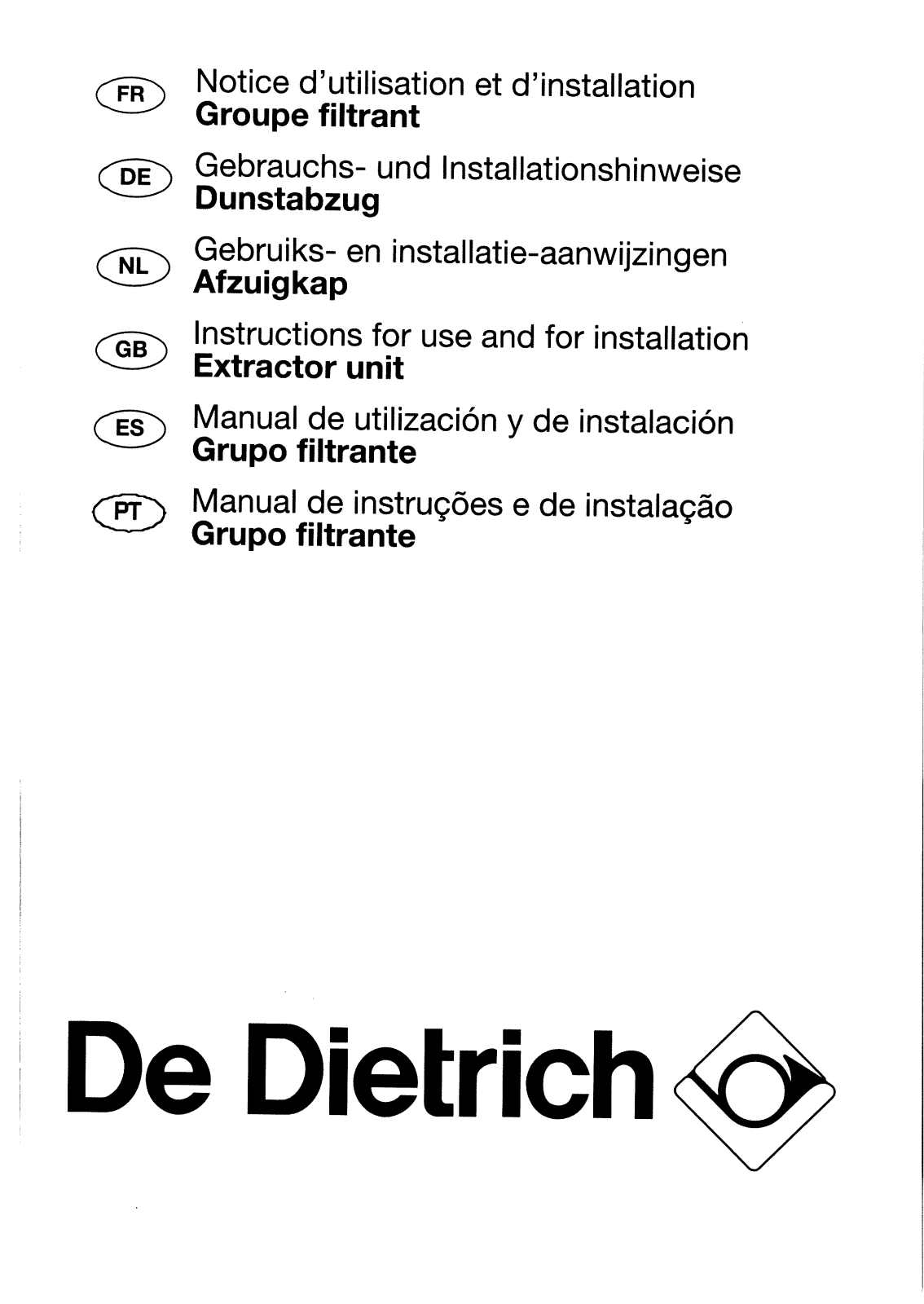 De dietrich HM2625E1, HM2625E2, HM2695E1, HM2695E2, HM2655E1 User Manual