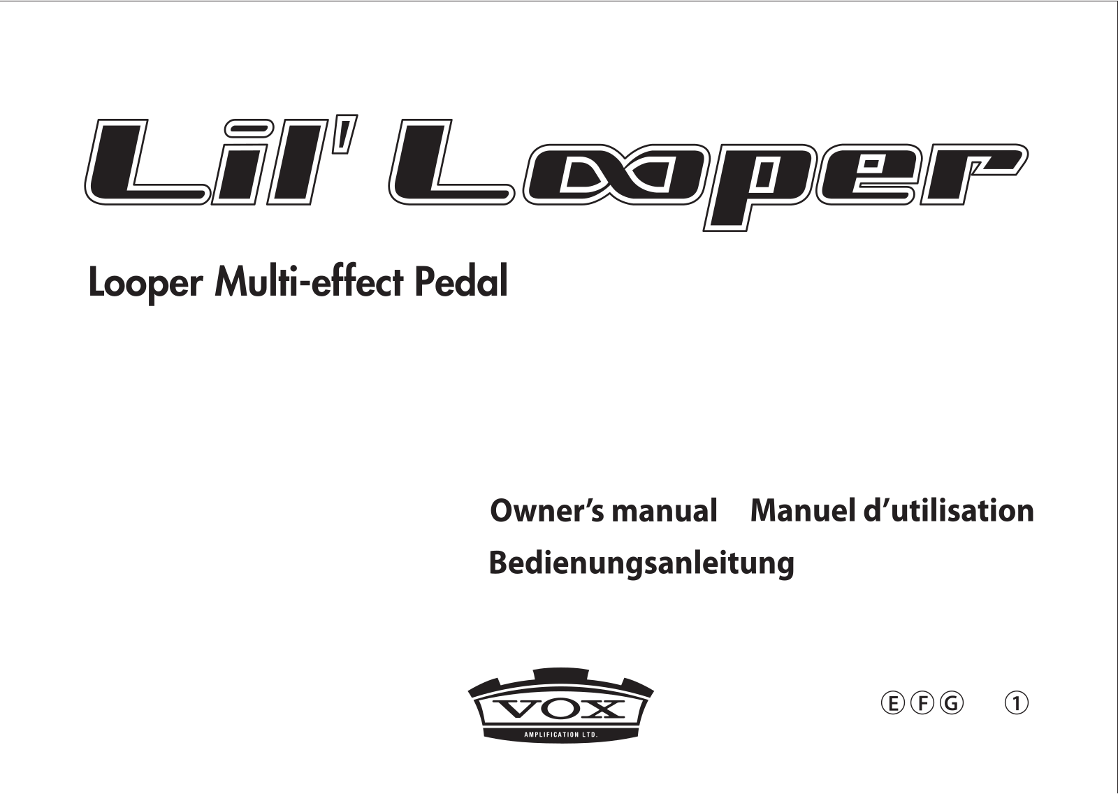 Vox Lil Looper Owner`s Manual