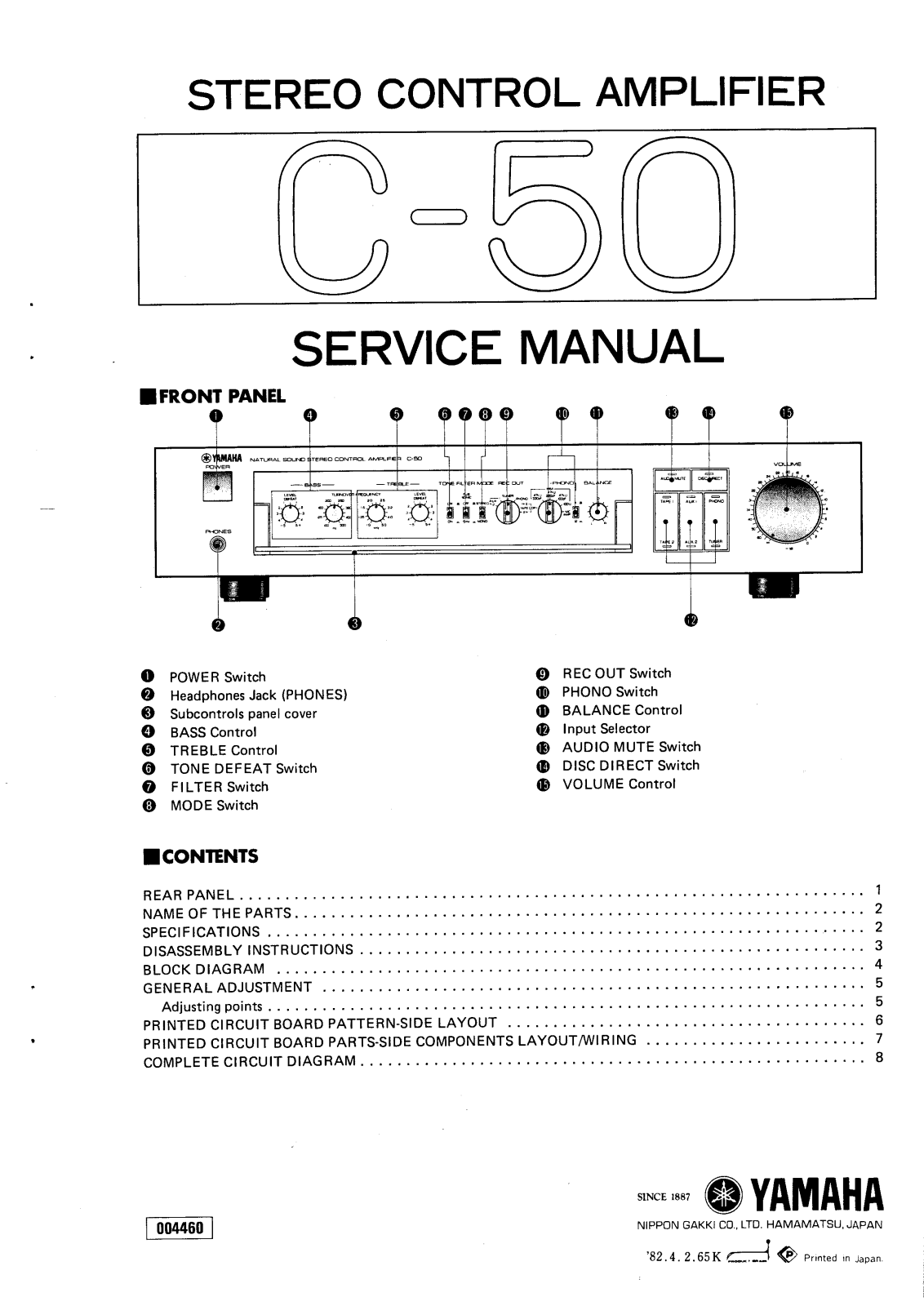 Yamaha C-50 Service Manual