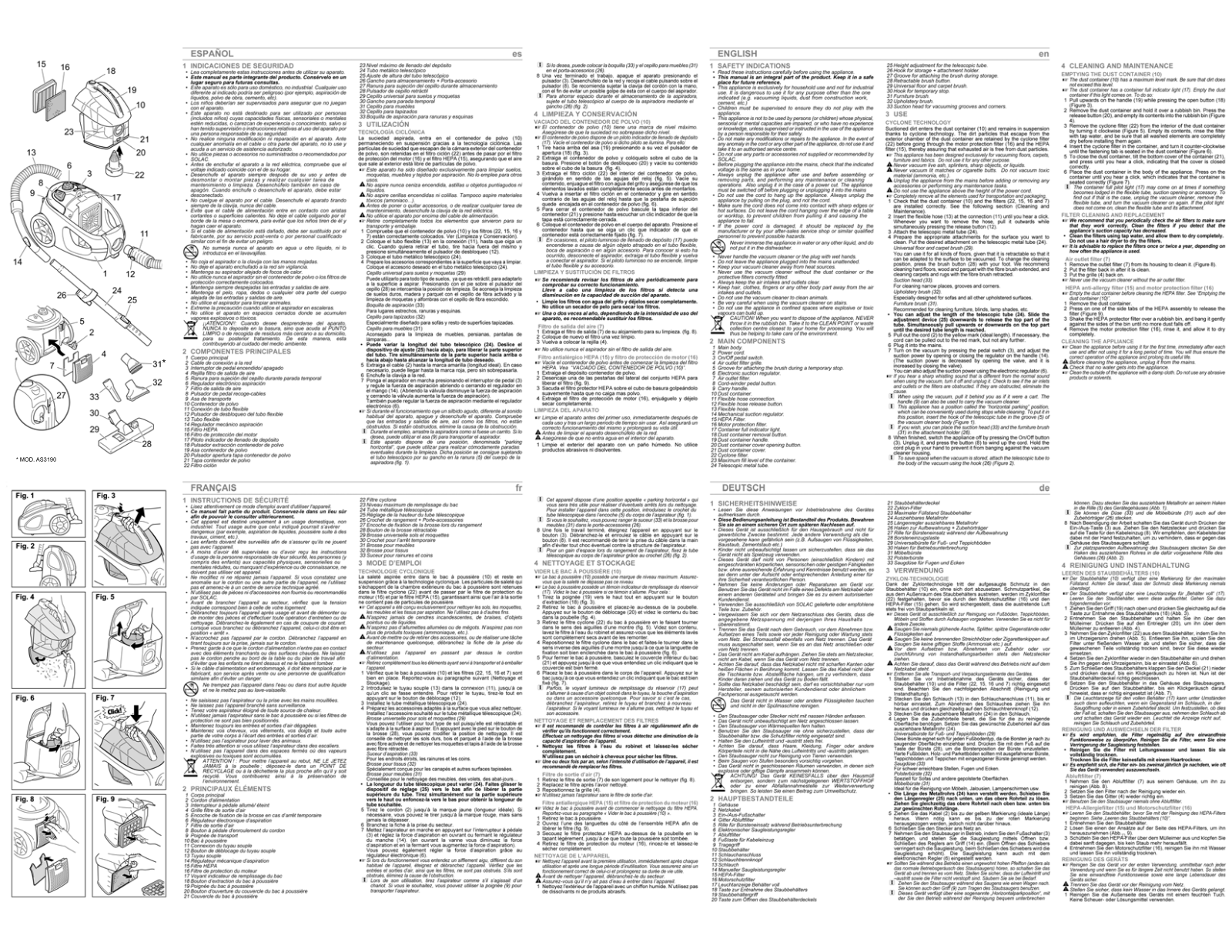 Solac AS3191 User Manual