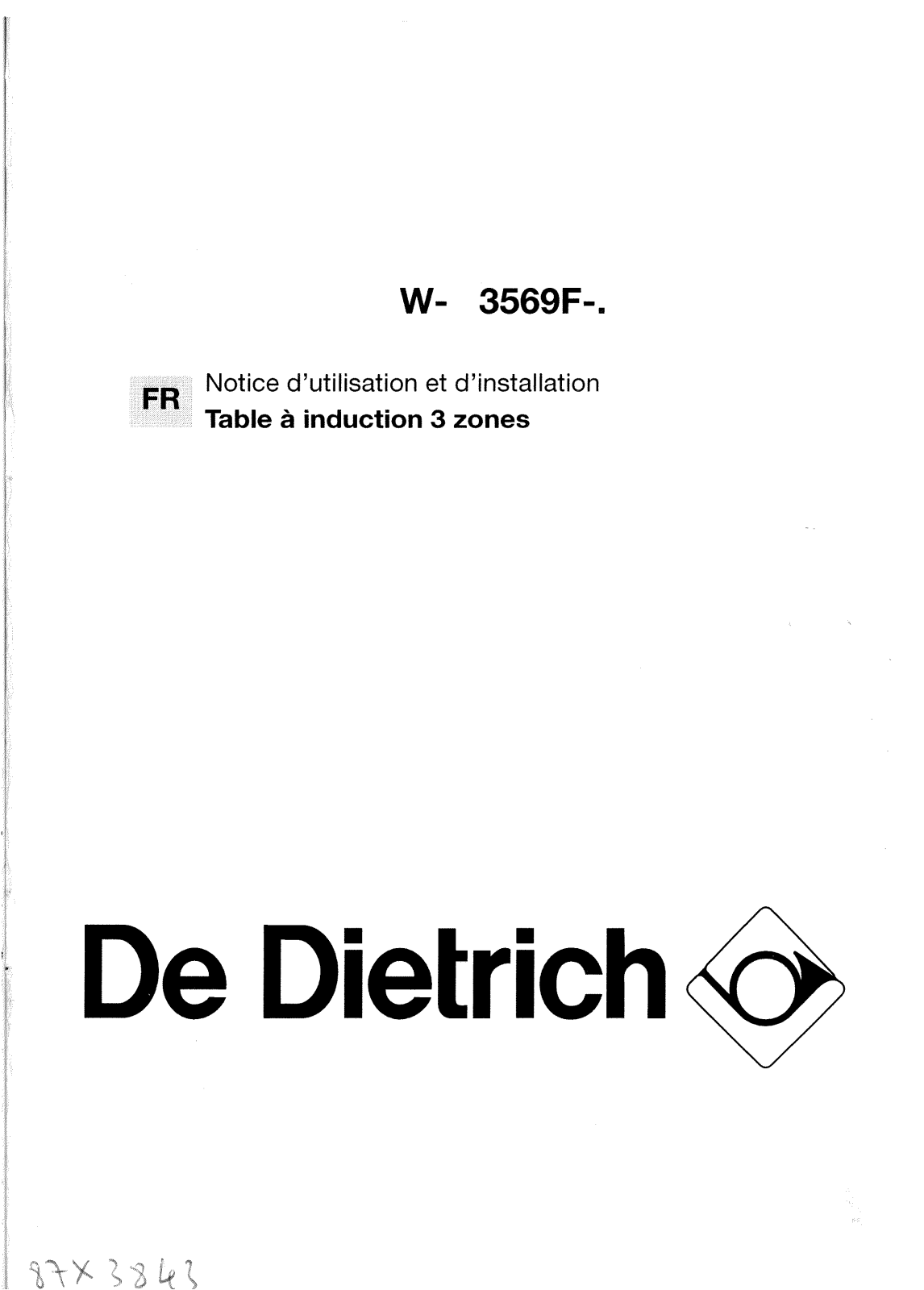 De dietrich WN3569F1 User Manual