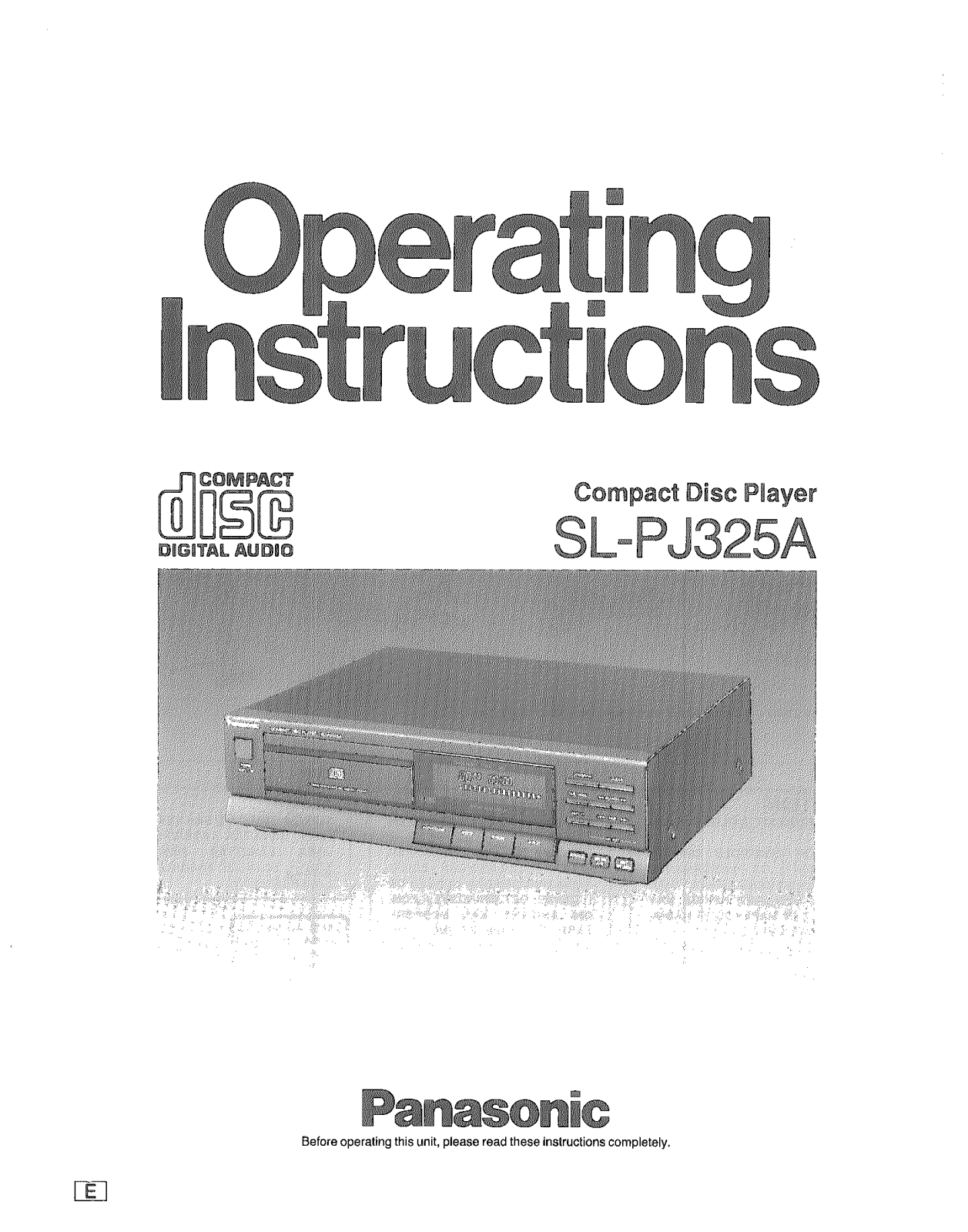 Panasonic SL-PJ325A User Manual