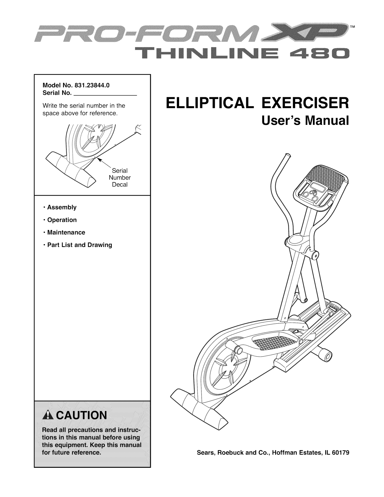 ProForm 831.23844.0 User Manual - ManualMachine.com