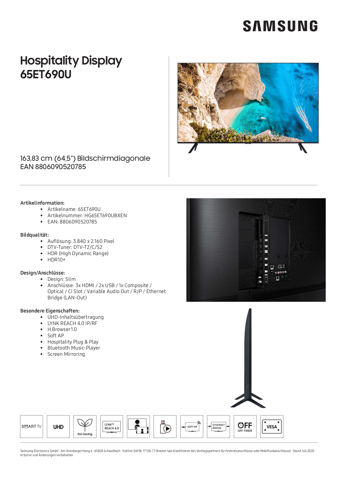 Samsung HG65ET690U User Manual