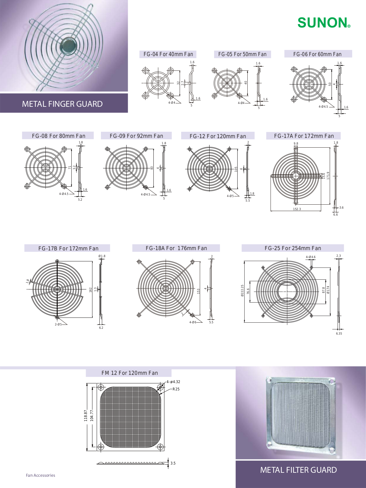 SUNON FG-04, A506000170G, A506000150G Specification - ManualMachine.com