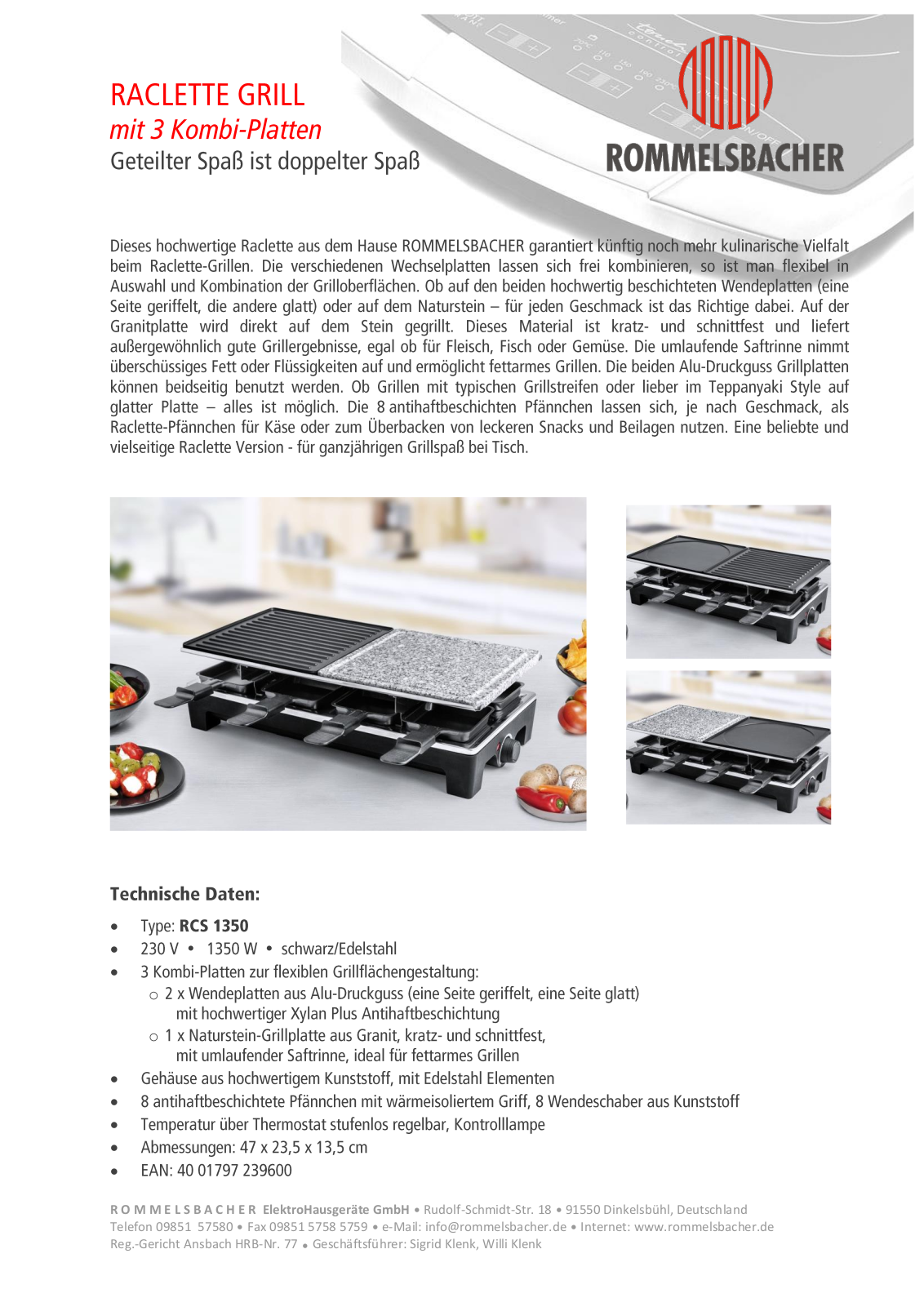 Rommelsbacher RCS 1350 User Manual