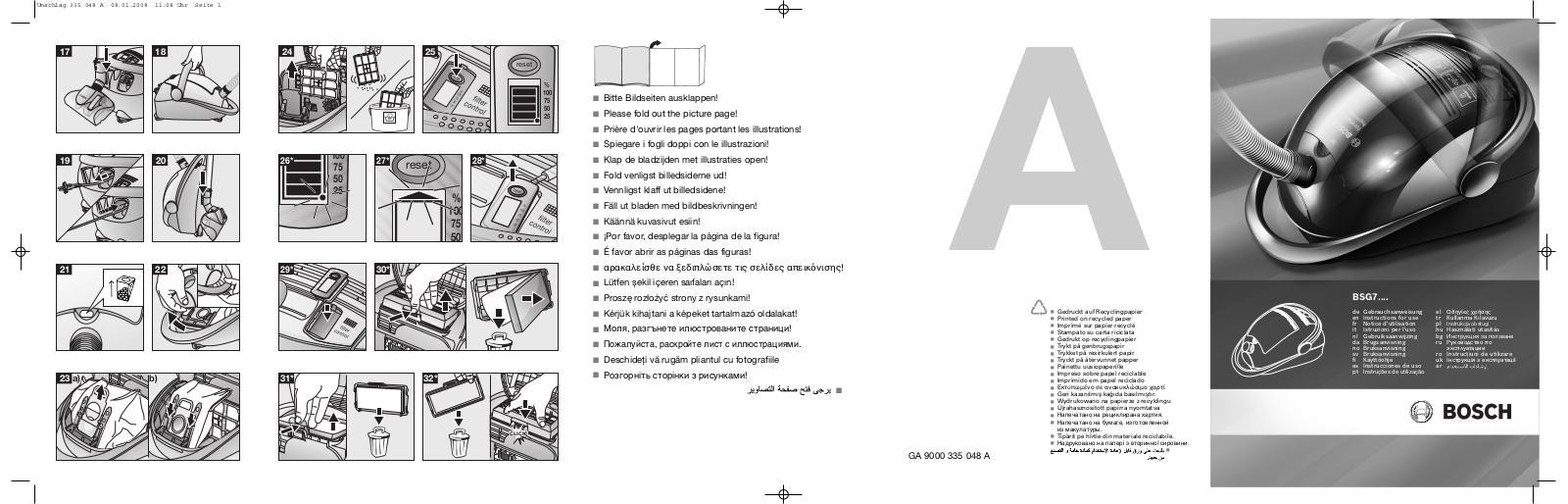 BOSCH BSG72223 User Manual