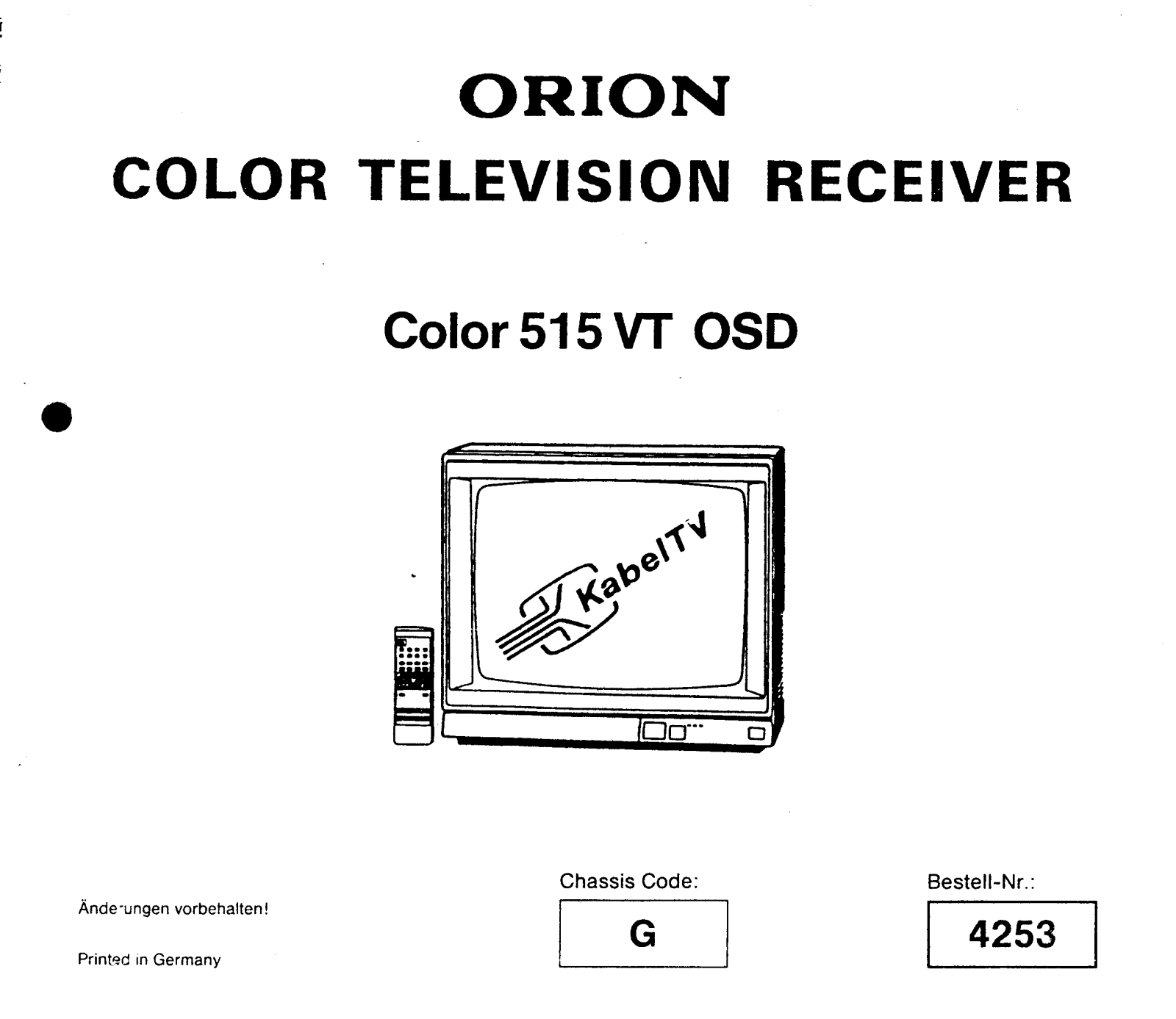 ORION COLOR 515VT Schematic