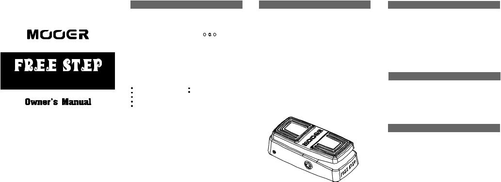 Mooer Free Step Owner`s Manual