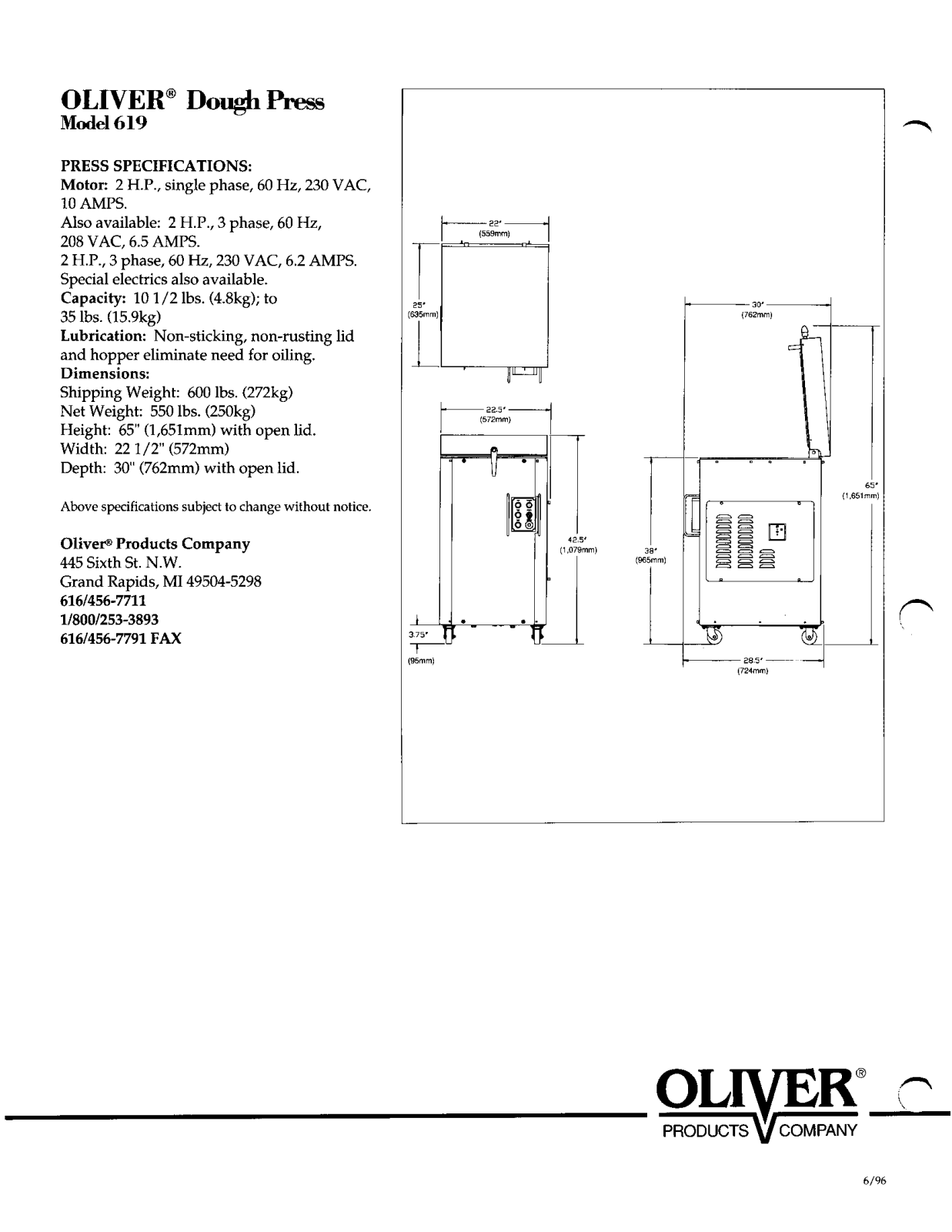 Oliver 619 User Manual