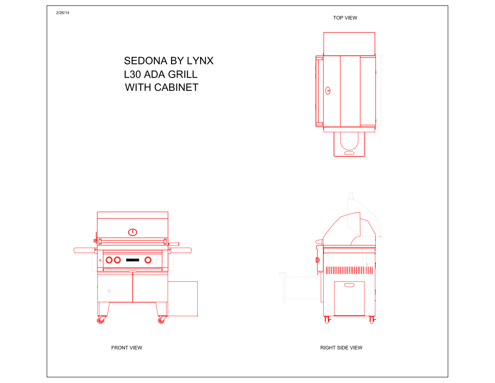 Lynx L500ADARLP, L500ADALP Dimensions