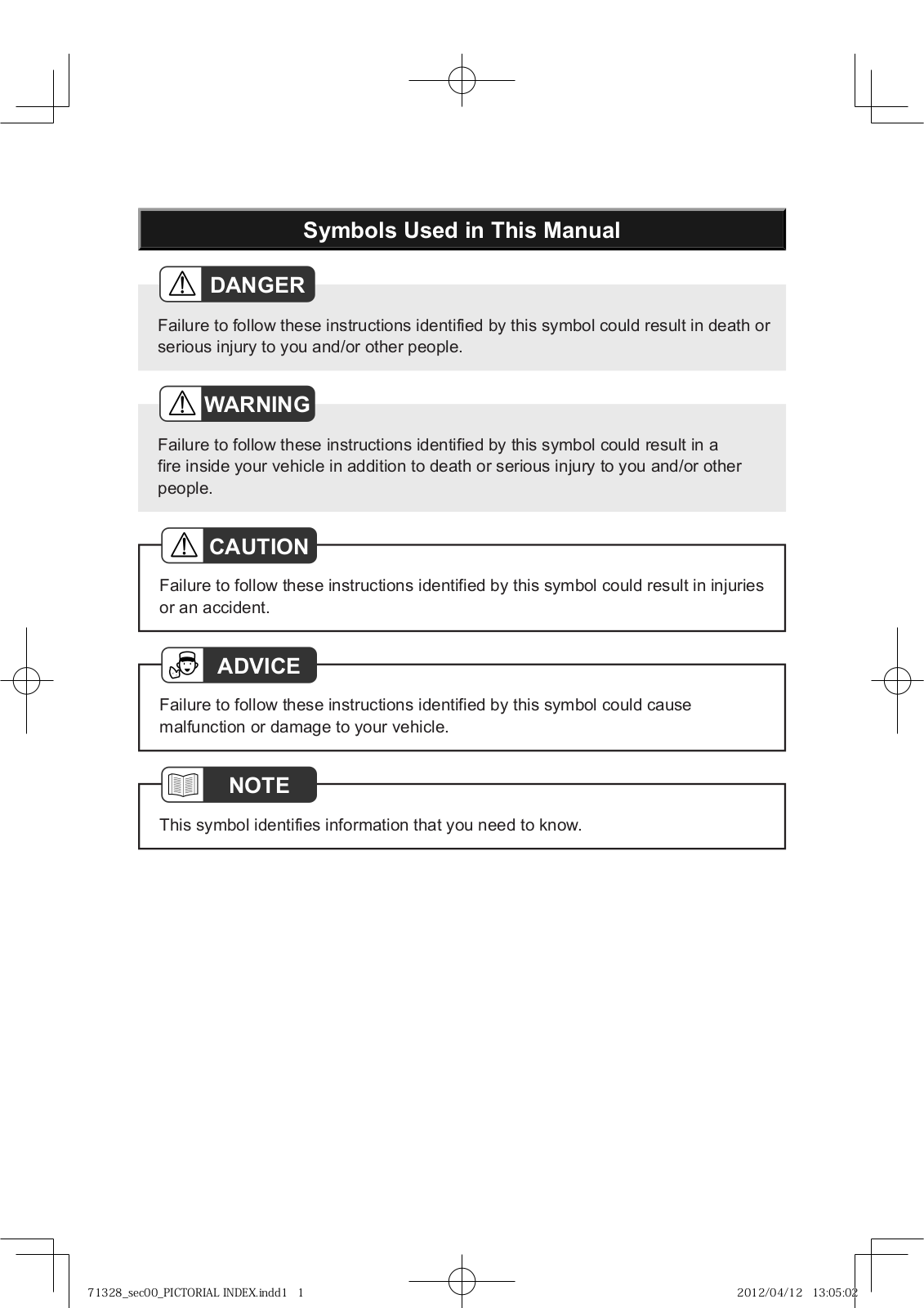 Isuzu D Max 2012 User Manual