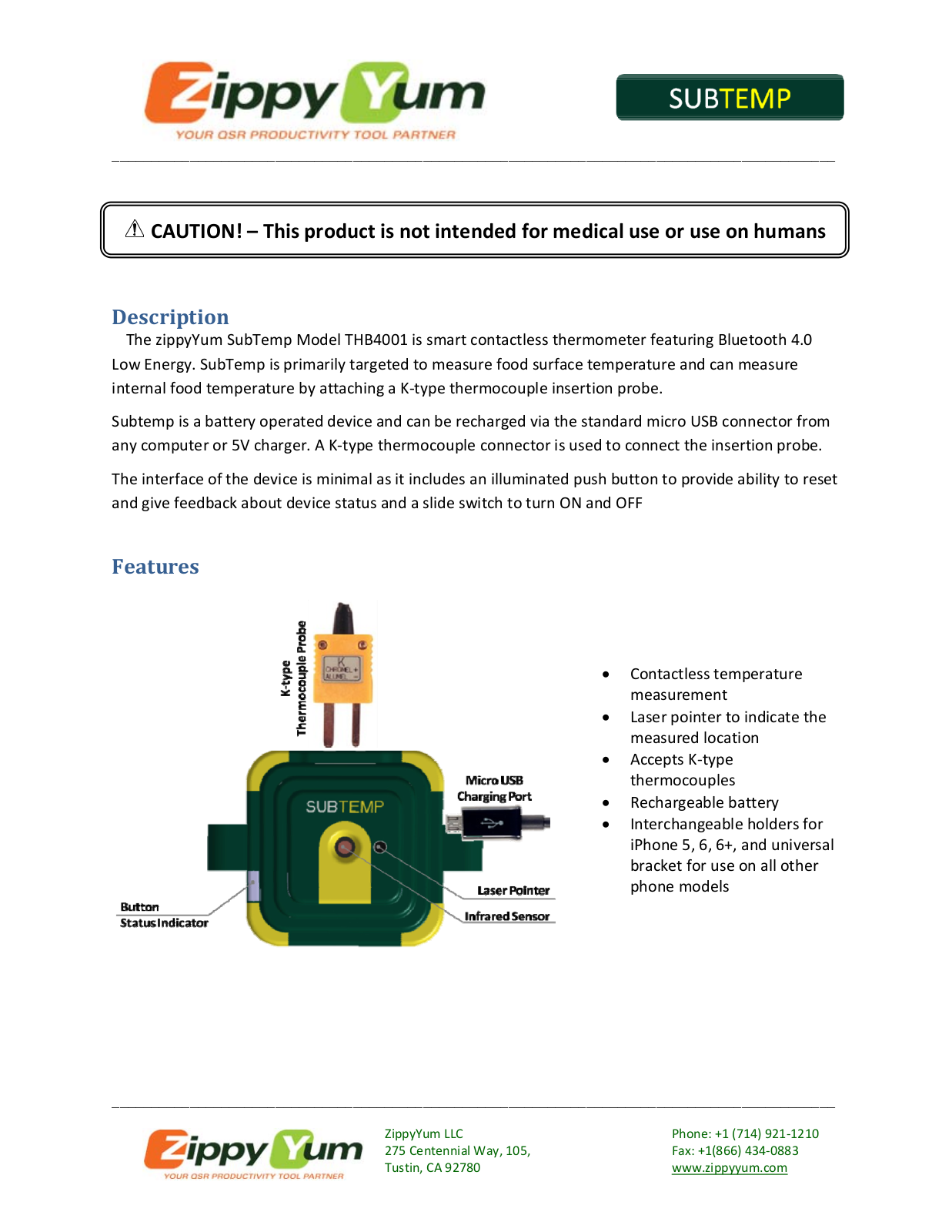 ZippyYum THB4001 User Manual